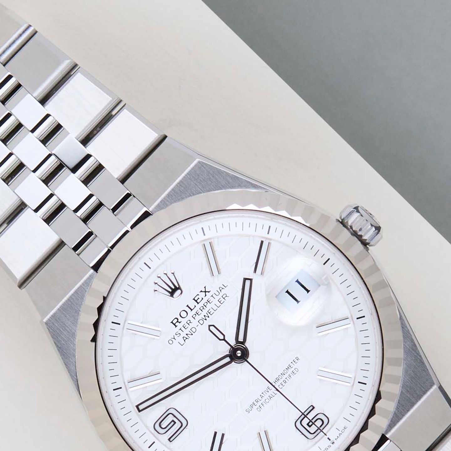 Rolex Land-Dweller 36 127234 (2026) - Wit wijzerplaat 36mm Staal (3/8)