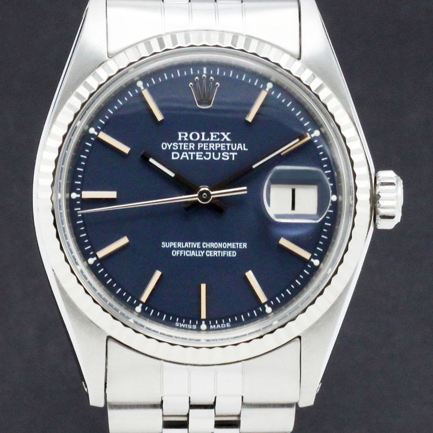 Rolex Datejust 1601 (1970) - Blauw wijzerplaat 36mm Staal (1/7)