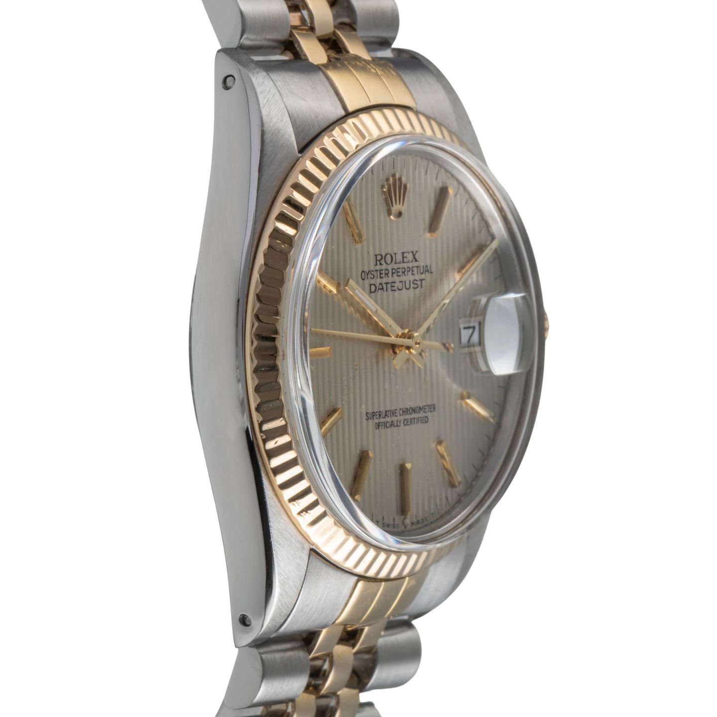 Rolex Datejust 36 16013 (1985) - Silver dial 36 mm Gold/Steel case (7/8)