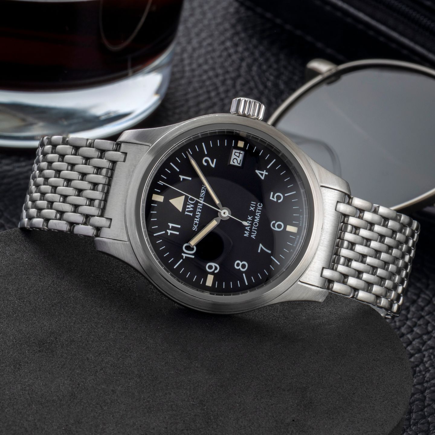IWC Pilot Mark IW324102 (Onbekend (willekeurig serienummer)) - Zwart wijzerplaat 36mm Staal (2/8)