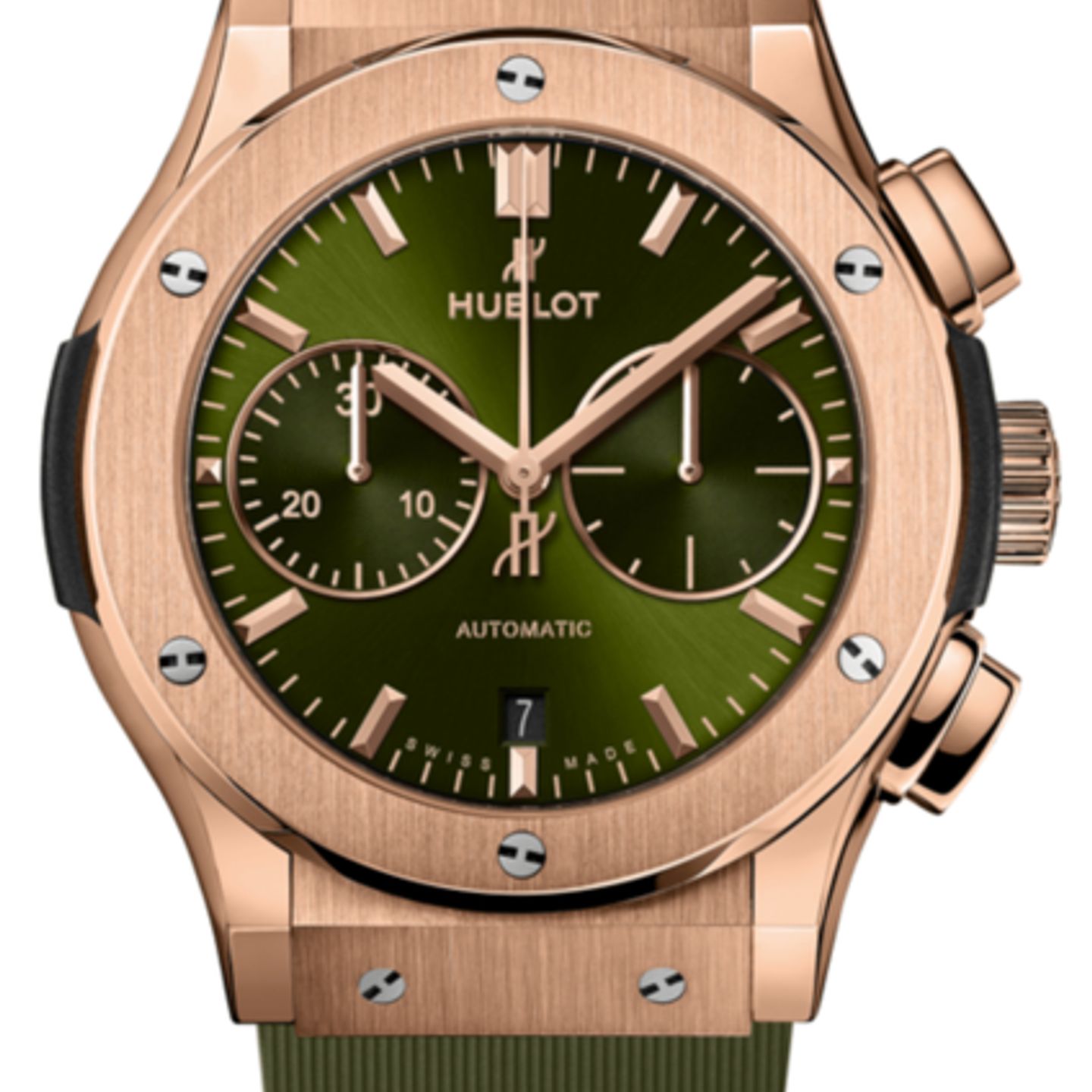 Hublot Classic Fusion Chronograph 521.OX.8980.RX (2025) - Green dial 45 mm Rose Gold case (1/1)