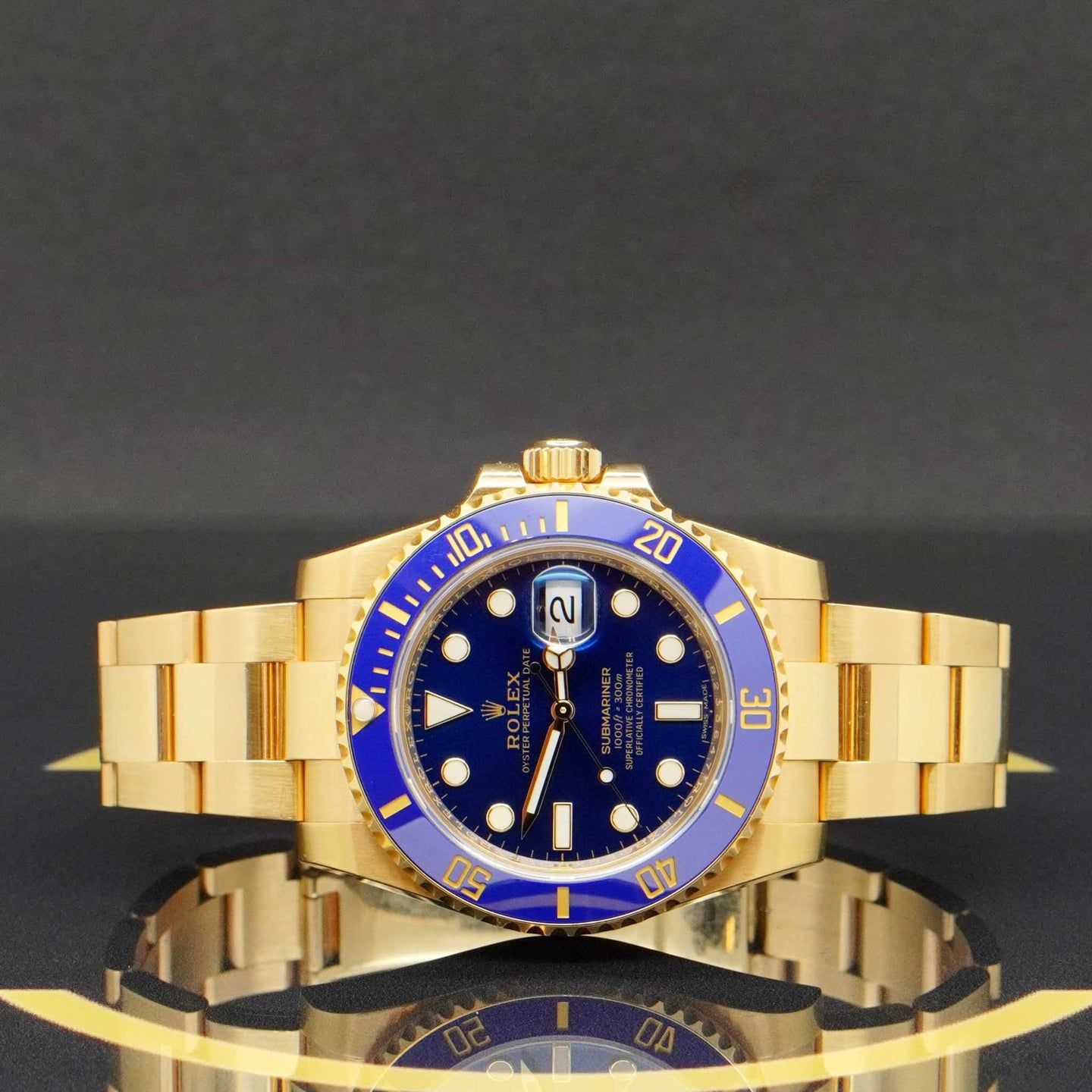 Rolex Submariner Date 116618LB (2020) - Blue dial 40 mm Yellow Gold case (4/7)
