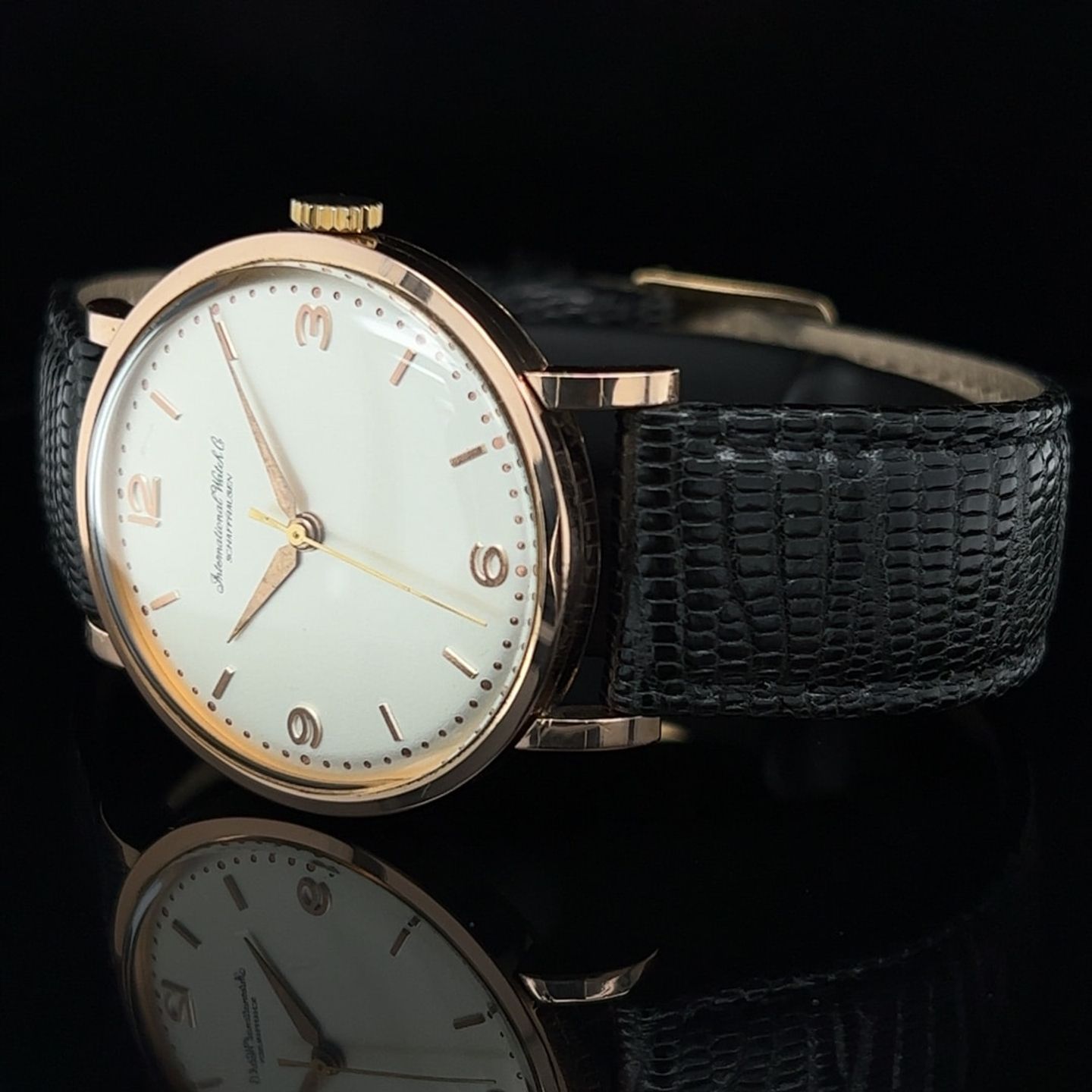 IWC Vintage IWC 18K Dresswatch (1965) - Zilver wijzerplaat 35mm Roségoud (8/8)