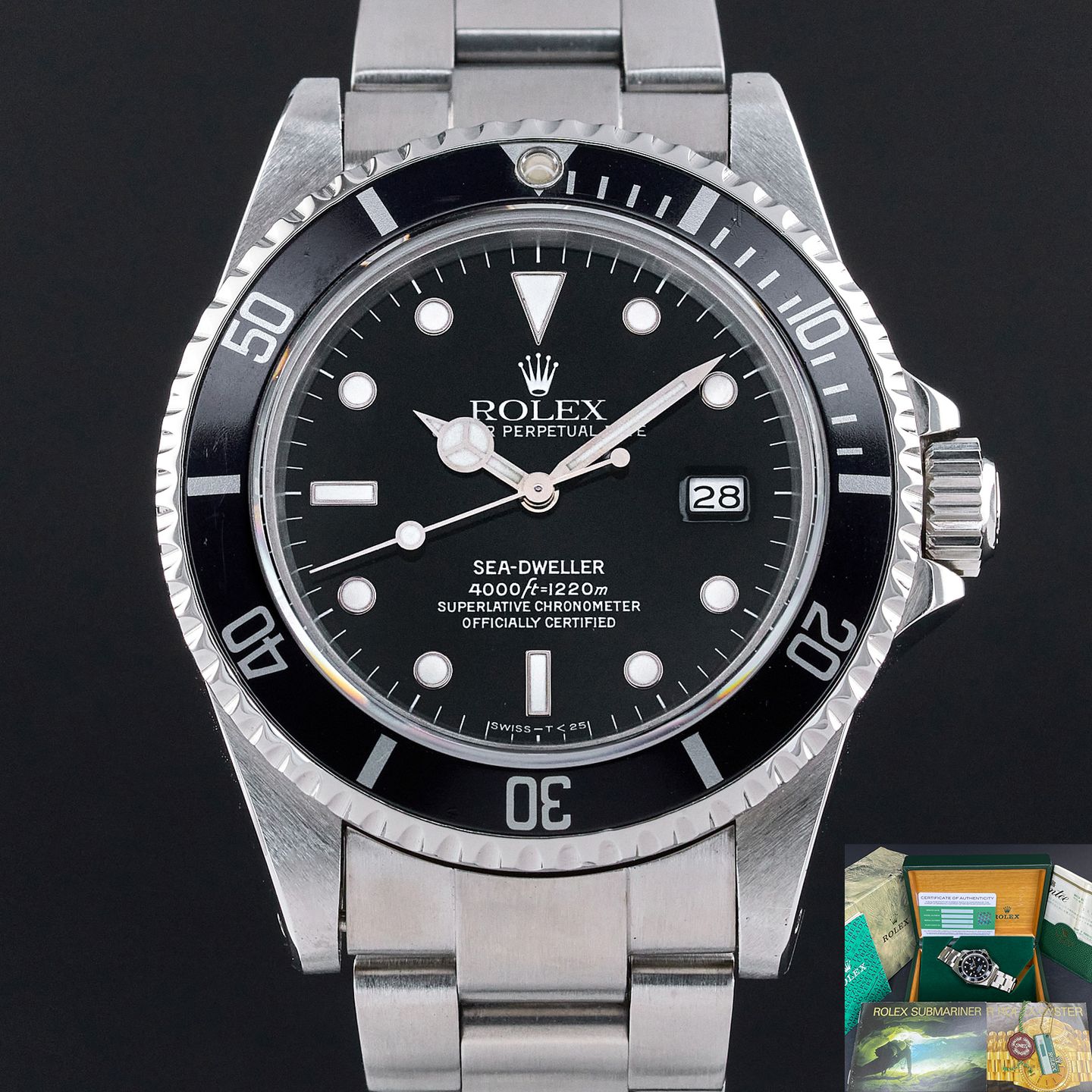 Rolex Sea-Dweller 16660 (1985) - Zwart wijzerplaat 40mm Staal (1/8)