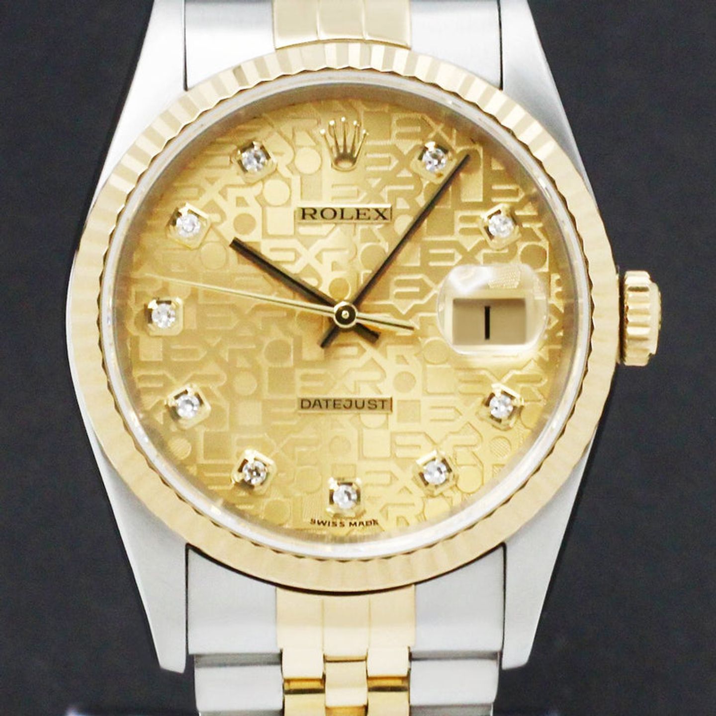 Rolex Datejust 36 16233 (2003) - Gold dial 36 mm Gold/Steel case (1/7)