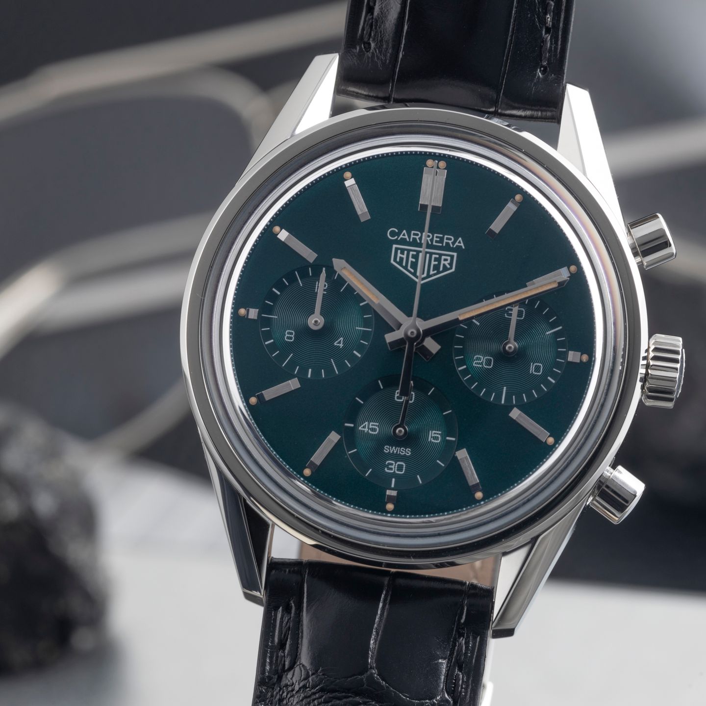 TAG Heuer Carrera CBK221F.FC6479 (Unknown (random serial)) - Green dial 39 mm Steel case (3/8)
