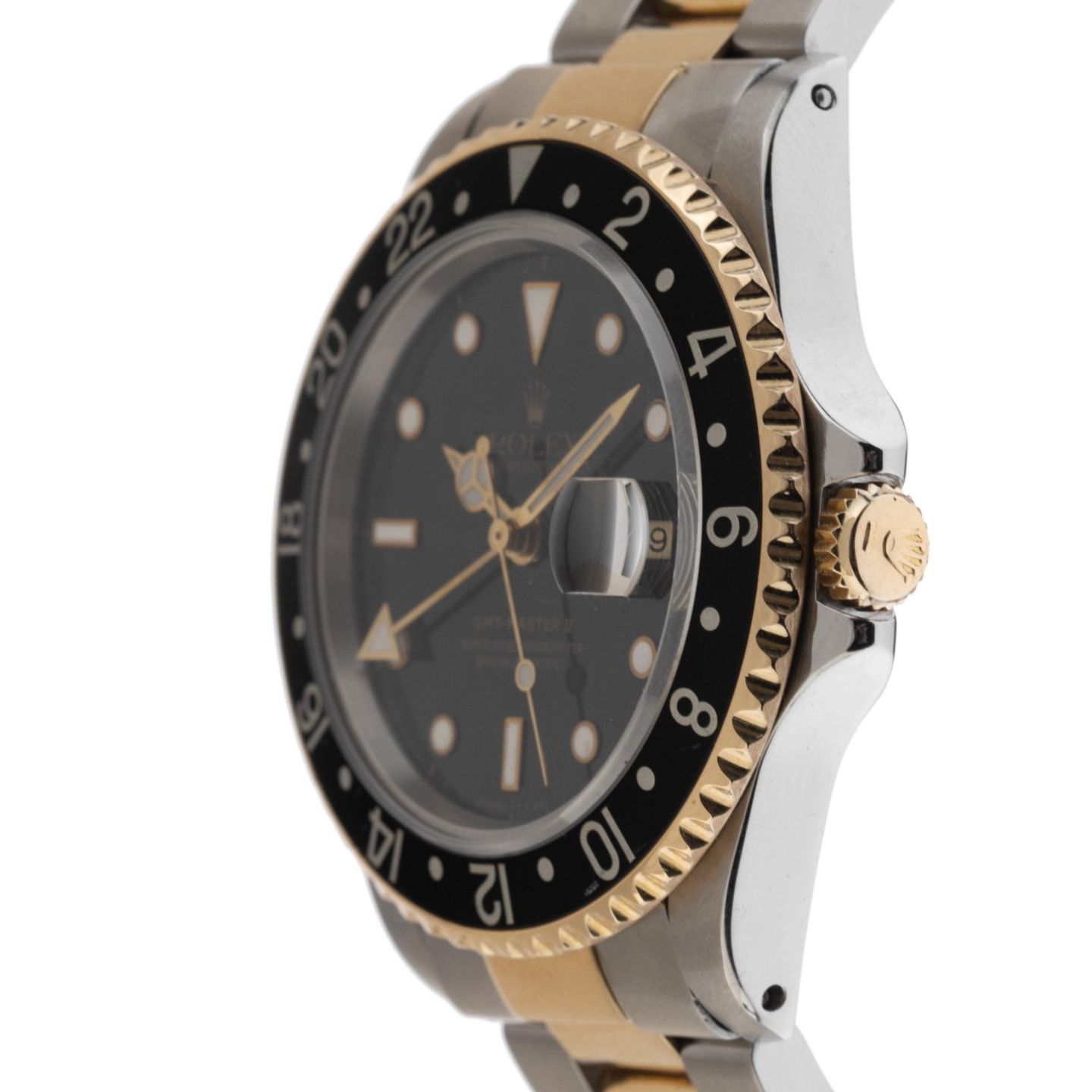 Rolex GMT-Master II 16713 (1993) - Black dial 40 mm Gold/Steel case (4/8)