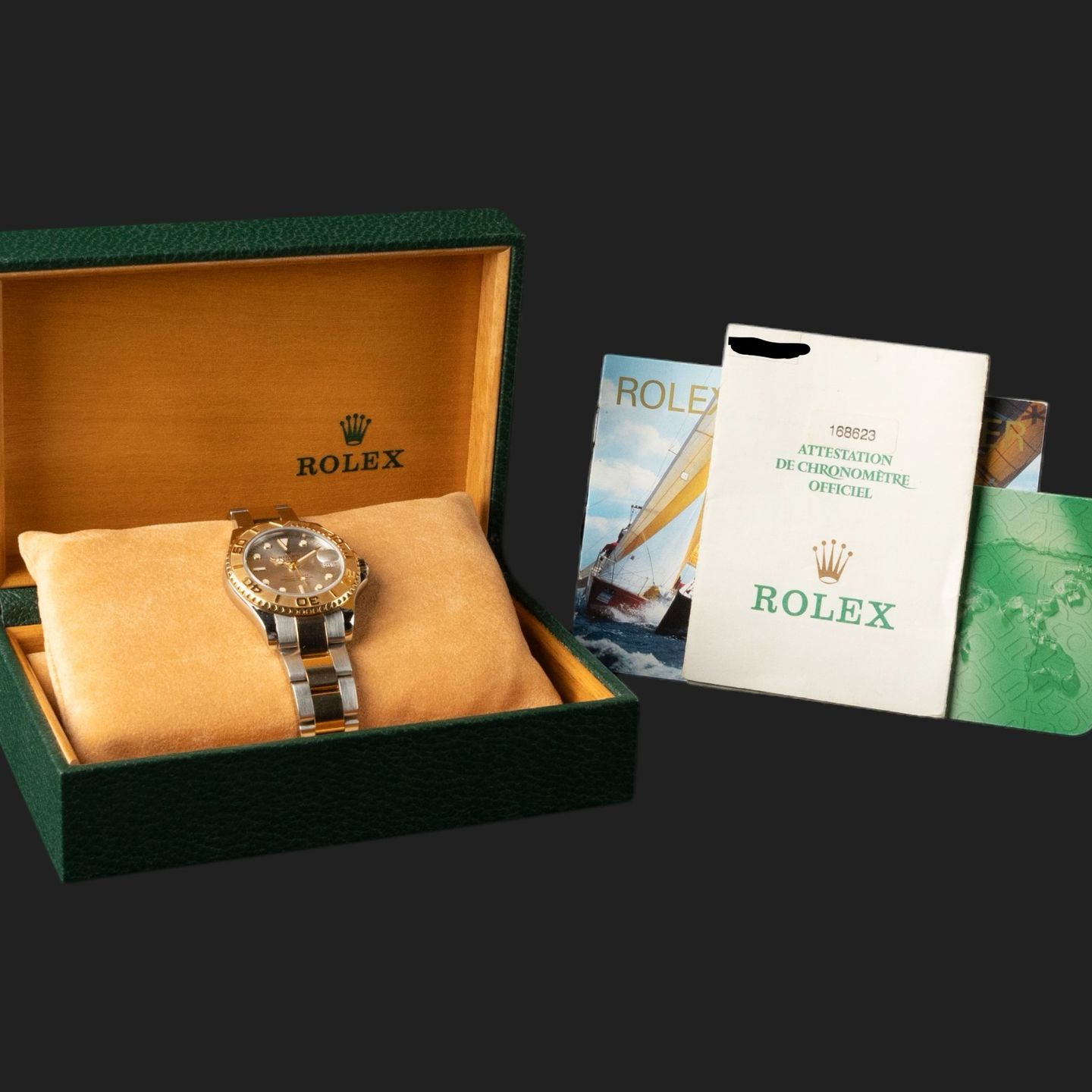 Rolex Yacht-Master 168623 (2003) - Grey dial 35 mm Gold/Steel case (8/8)