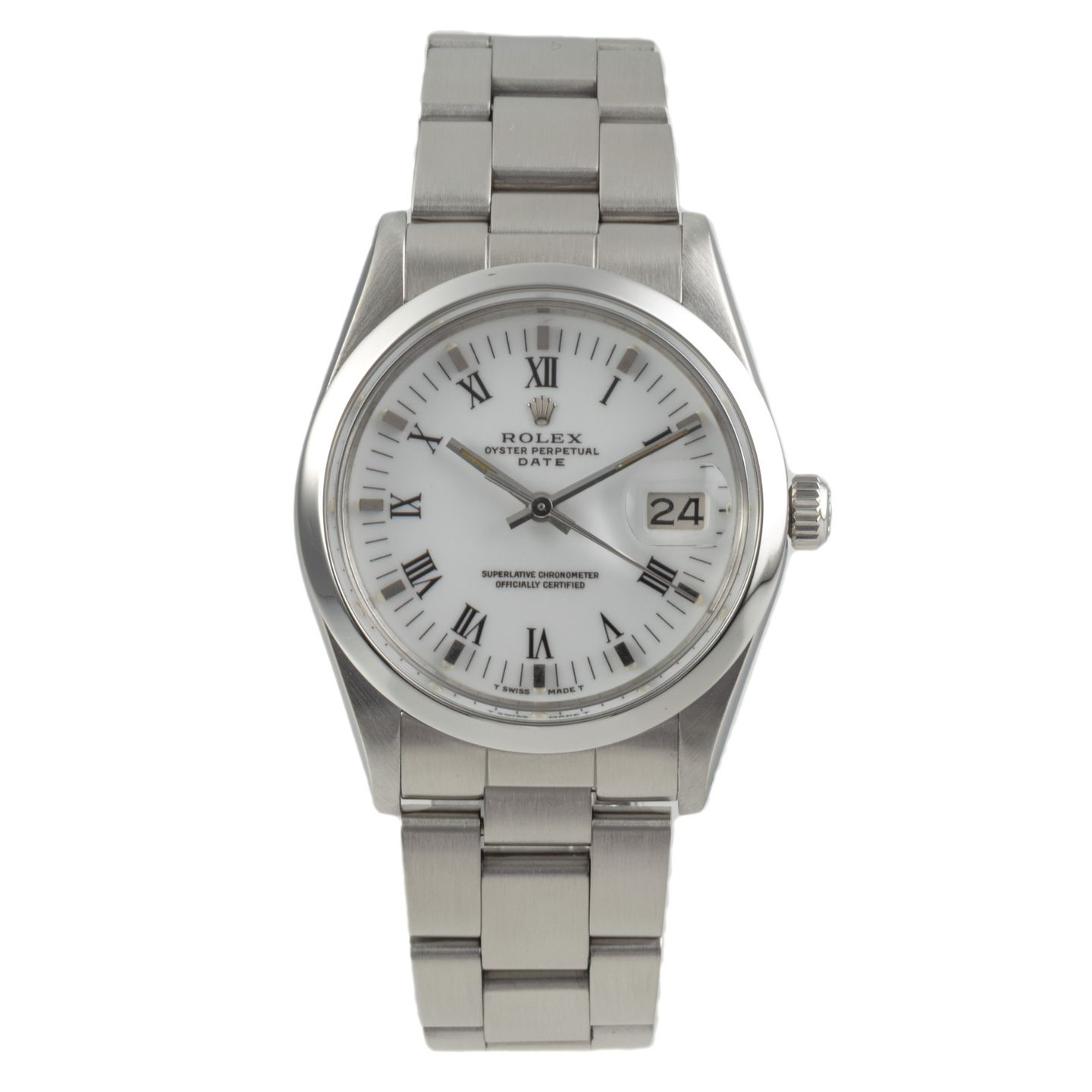 Rolex Oyster Perpetual Date 15000 (1982) - White dial 34 mm Steel case (1/8)