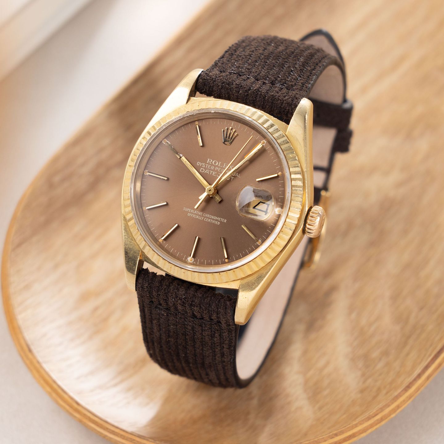 Rolex Datejust 36 16018 (1979) - Brown dial 36 mm Yellow Gold case (1/8)