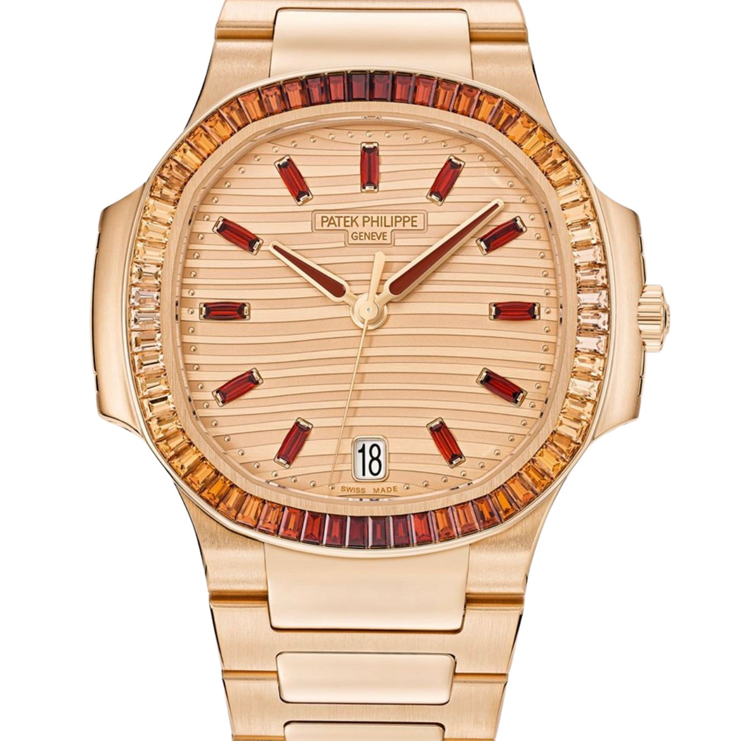 Patek Philippe Nautilus 7118/1300R-001 (Unknown (random serial)) - Pink dial 35 mm Rose Gold case (1/1)