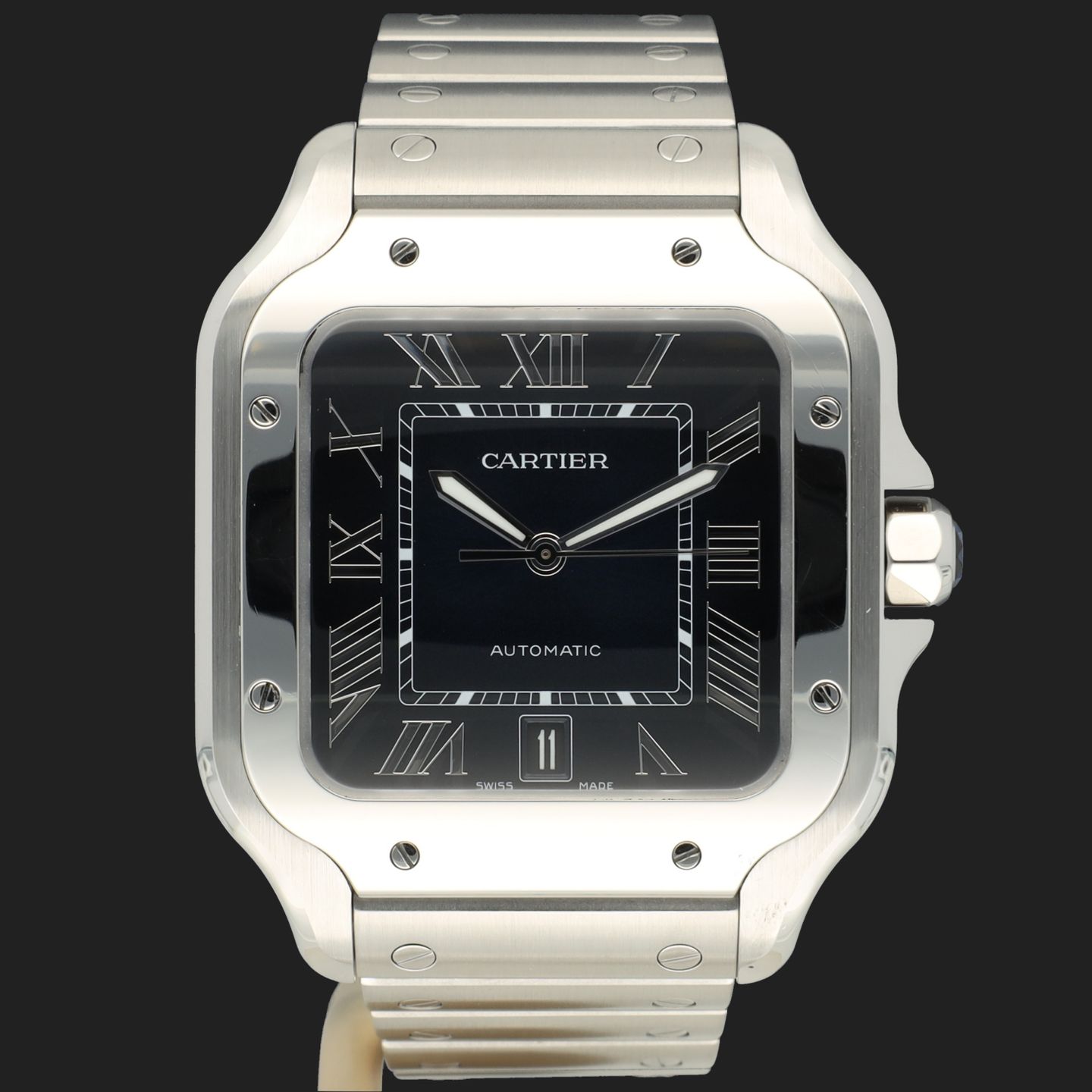 Cartier Santos WSSA0030 (2022) - Blue dial 40 mm Steel case (3/8)