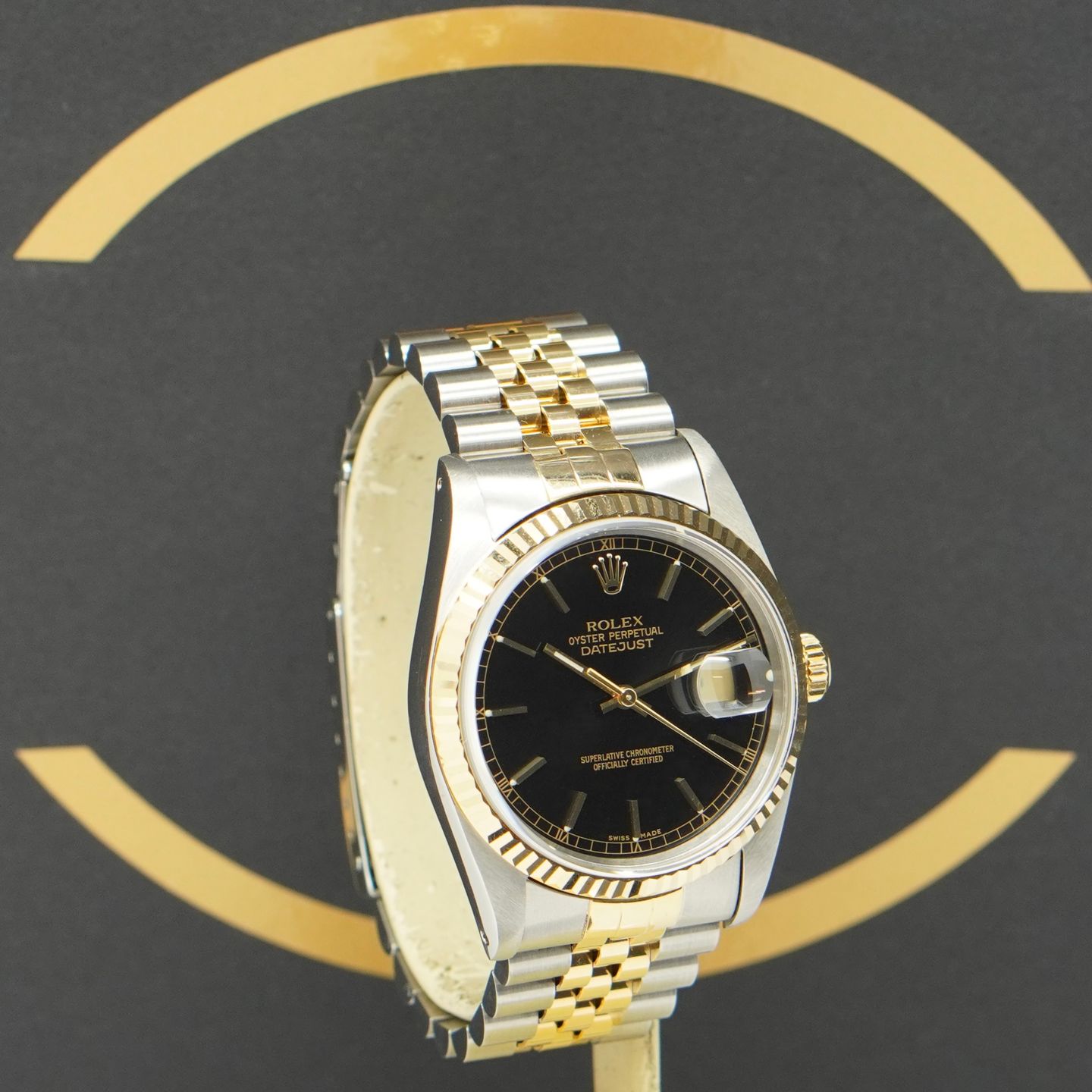Rolex Datejust 36 16233 (1991) - Black dial 36 mm Gold/Steel case (3/7)