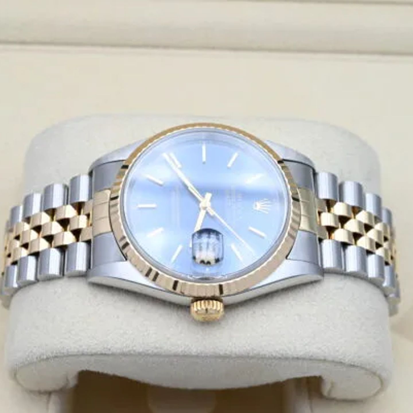Rolex Datejust 36 16233 (1998) - Blue dial 36 mm Gold/Steel case (4/6)