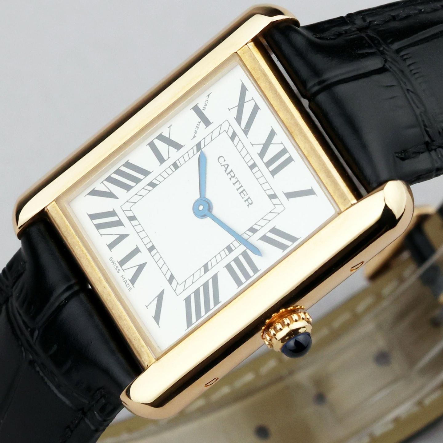 Cartier Tank Solo W1018755 (2018) - Wit wijzerplaat 31mm Geelgoud (5/8)