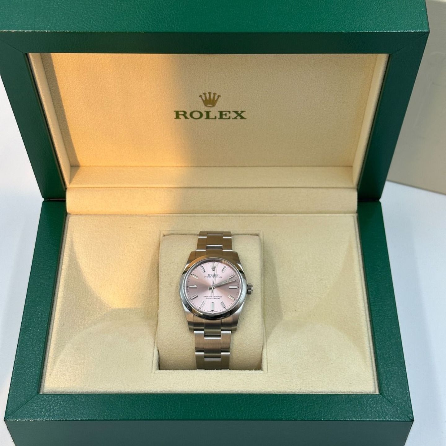 Rolex Oyster Perpetual 34 124200 (2024) - Pink dial 28 mm Steel case (4/8)