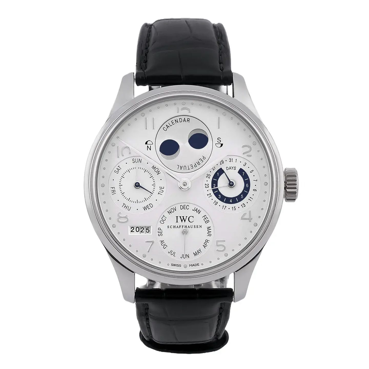IWC Portuguese Perpetual Calendar IW502111 (2003) - Silver dial 44 mm Platinum case (1/8)