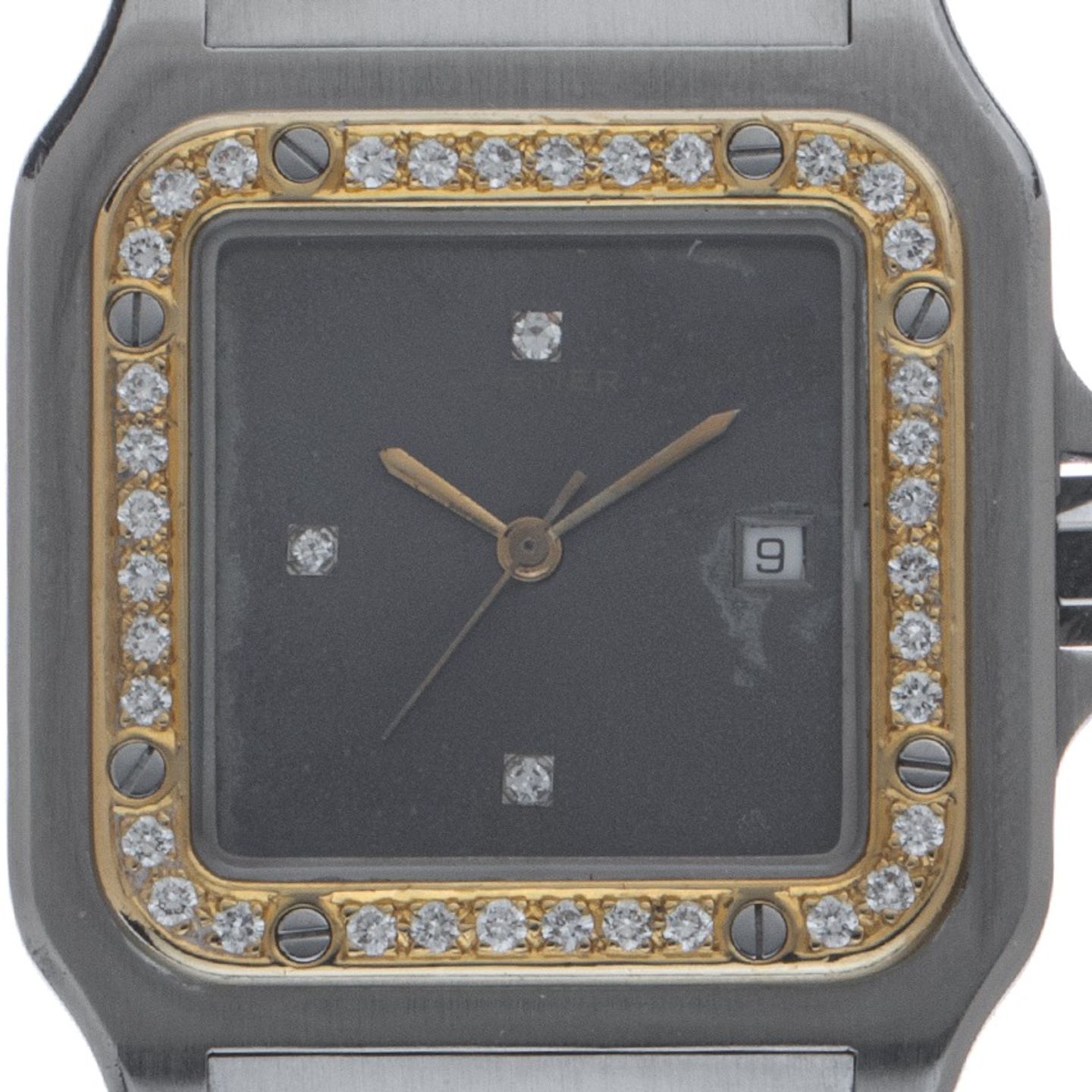 Cartier Santos 2961 (1987) - Wit wijzerplaat 29mm Goud/Staal (1/7)