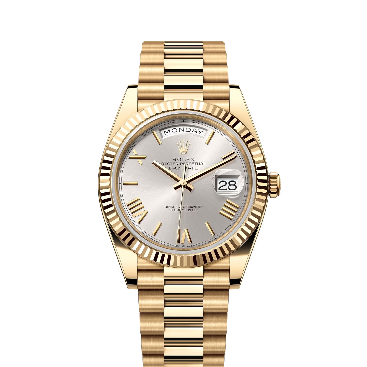 Rolex Day-Date 40 228238 (2024) - Zilver wijzerplaat 40mm Geelgoud (1/8)