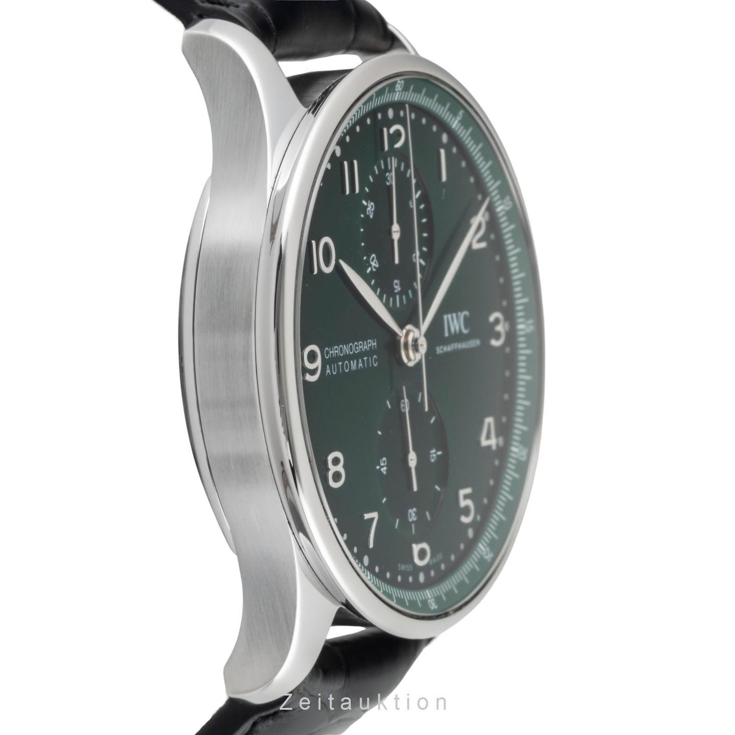 IWC Portuguese Chronograph IW371615 (Unknown (random serial)) - Green dial 41 mm Steel case (6/8)