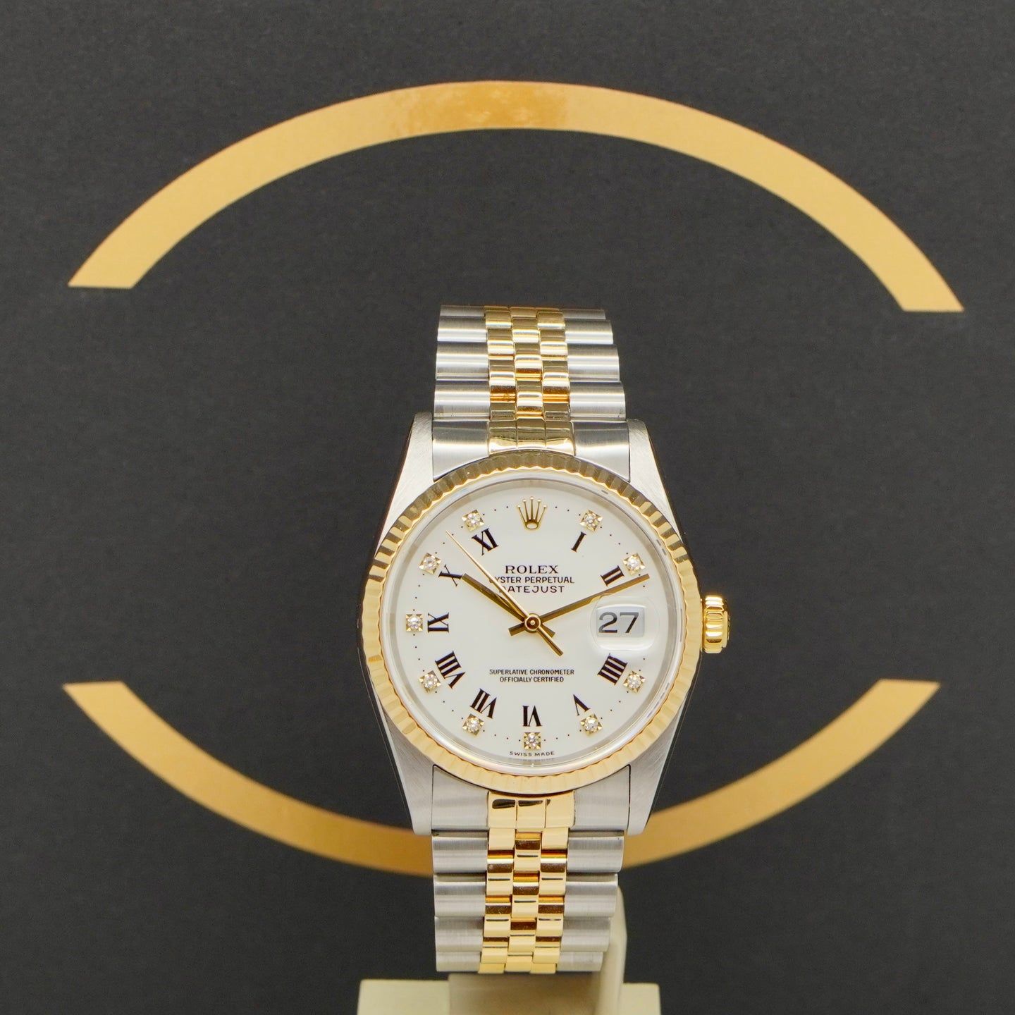 Rolex Datejust 36 16233 (1996) - White dial 36 mm Gold/Steel case (1/7)