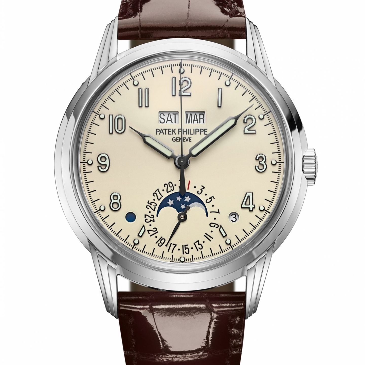 Patek Philippe Perpetual Calendar 5320G-001 (2019) - Beige wijzerplaat 40mm Witgoud (1/1)