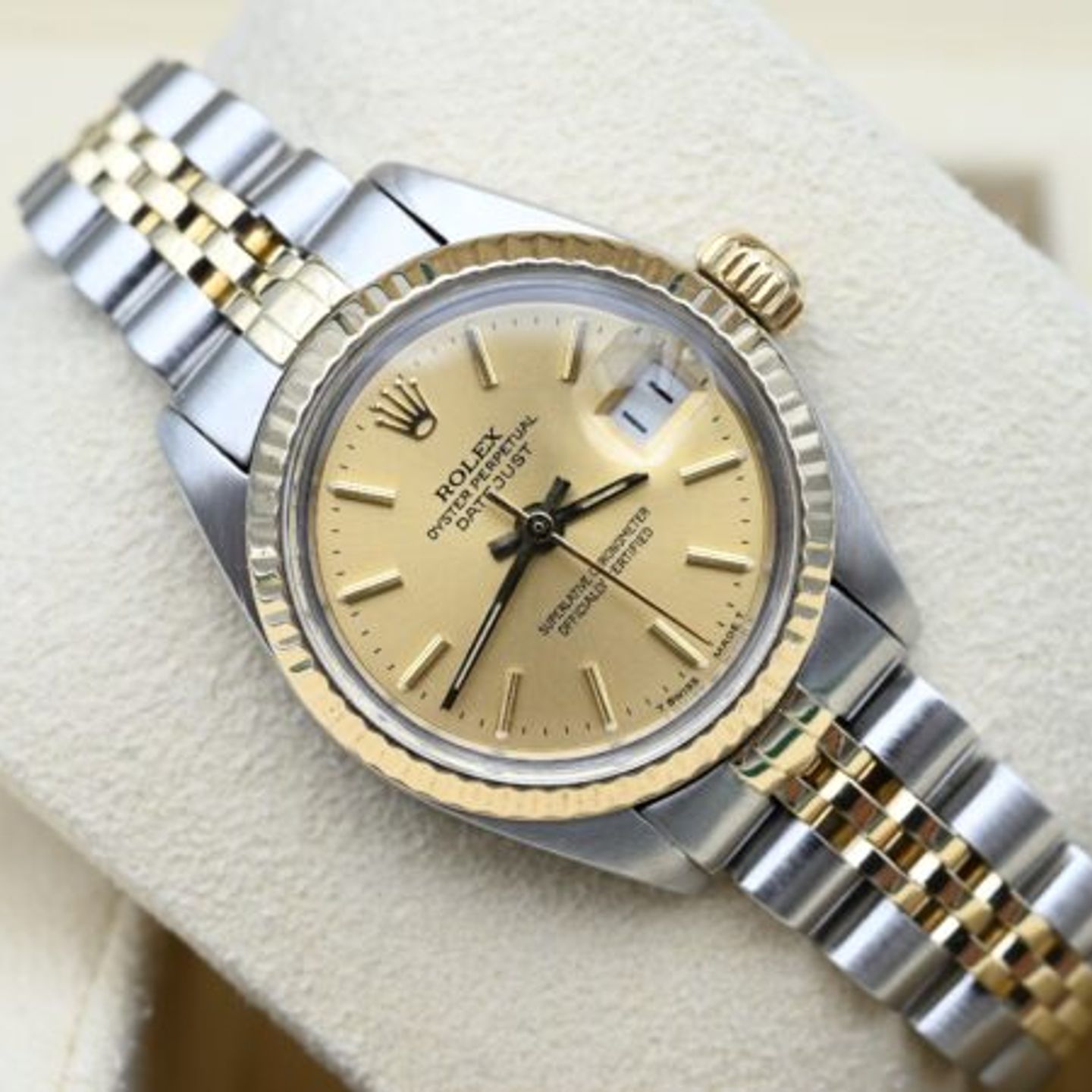 Rolex Lady-Datejust 6917 (1981) - Champagne dial 26 mm Gold/Steel case (1/8)