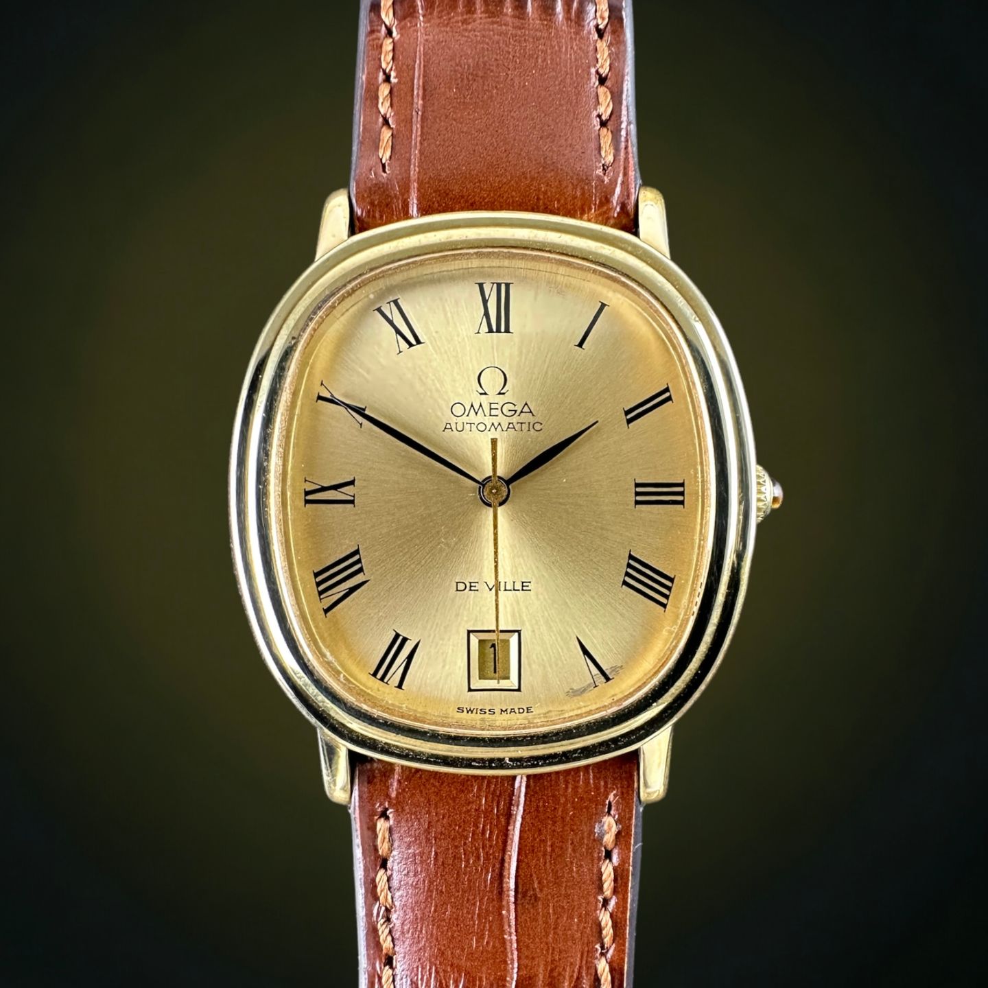 Omega De Ville 162.0063 (1974) - Gold dial 32 mm Gold/Steel case (1/8)