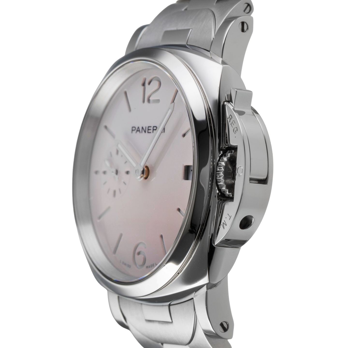 Panerai Luminor Due PAM01319 (Unknown (random serial)) - Pink dial 38 mm Steel case (6/8)