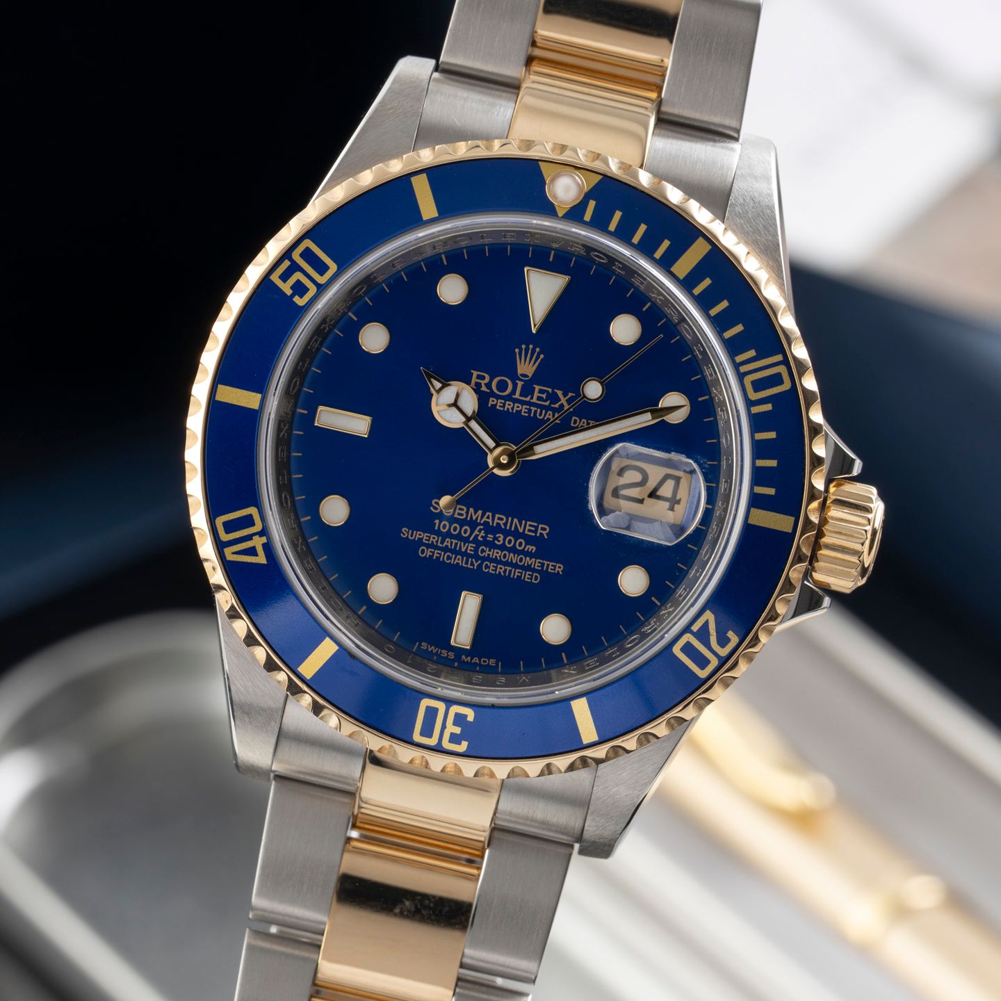 Rolex Submariner Date 16613 BLACK TIFFANY TRITIUM (Onbekend (willekeurig serienummer)) - Zwart wijzerplaat 40mm Staal (3/8)