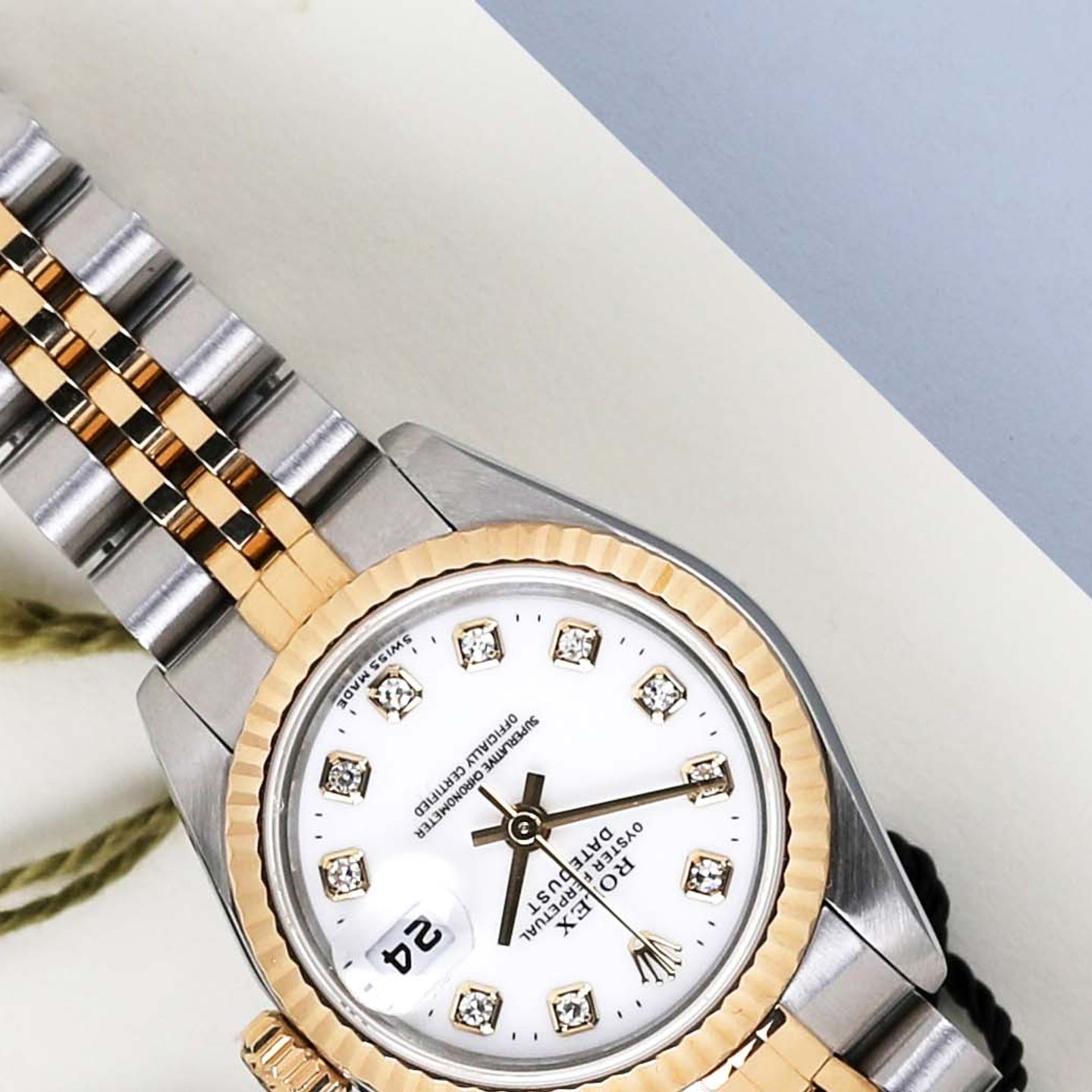 Rolex Lady-Datejust 69173 (1998) - White dial 26 mm Gold/Steel case (4/8)