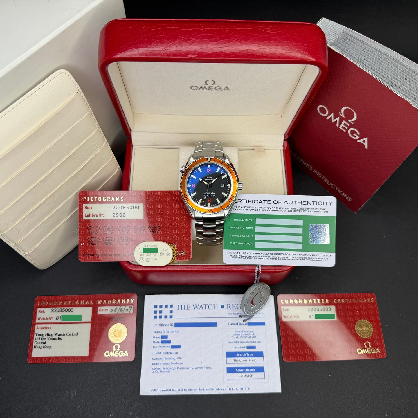 Omega Seamaster Planet Ocean 2208.50 (2009) - Black dial 46 mm Steel case (3/8)