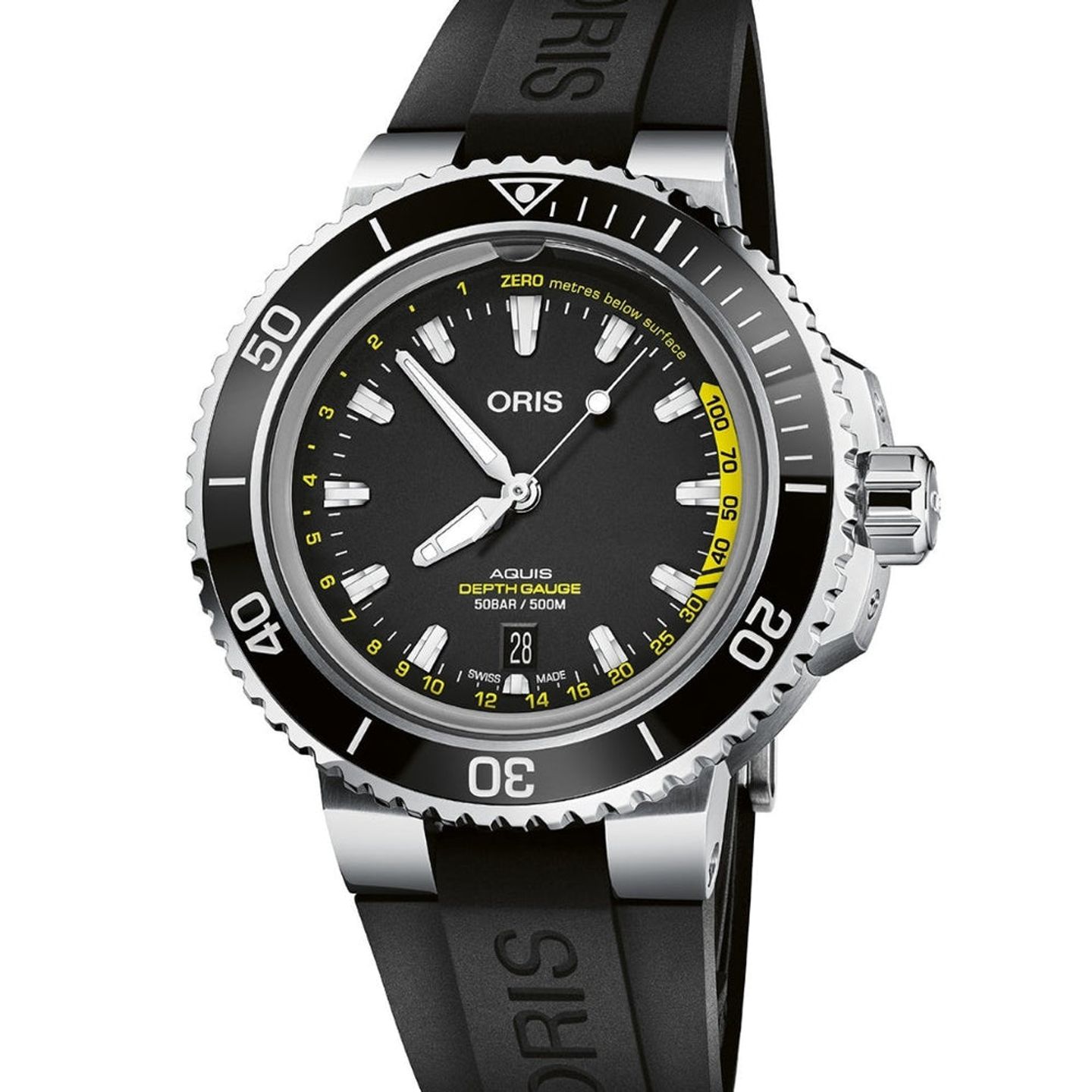 Oris Aquis Depth Gauge 01 733 7755 4154-Set RS (2026) - Black dial 46 mm Steel case (1/1)