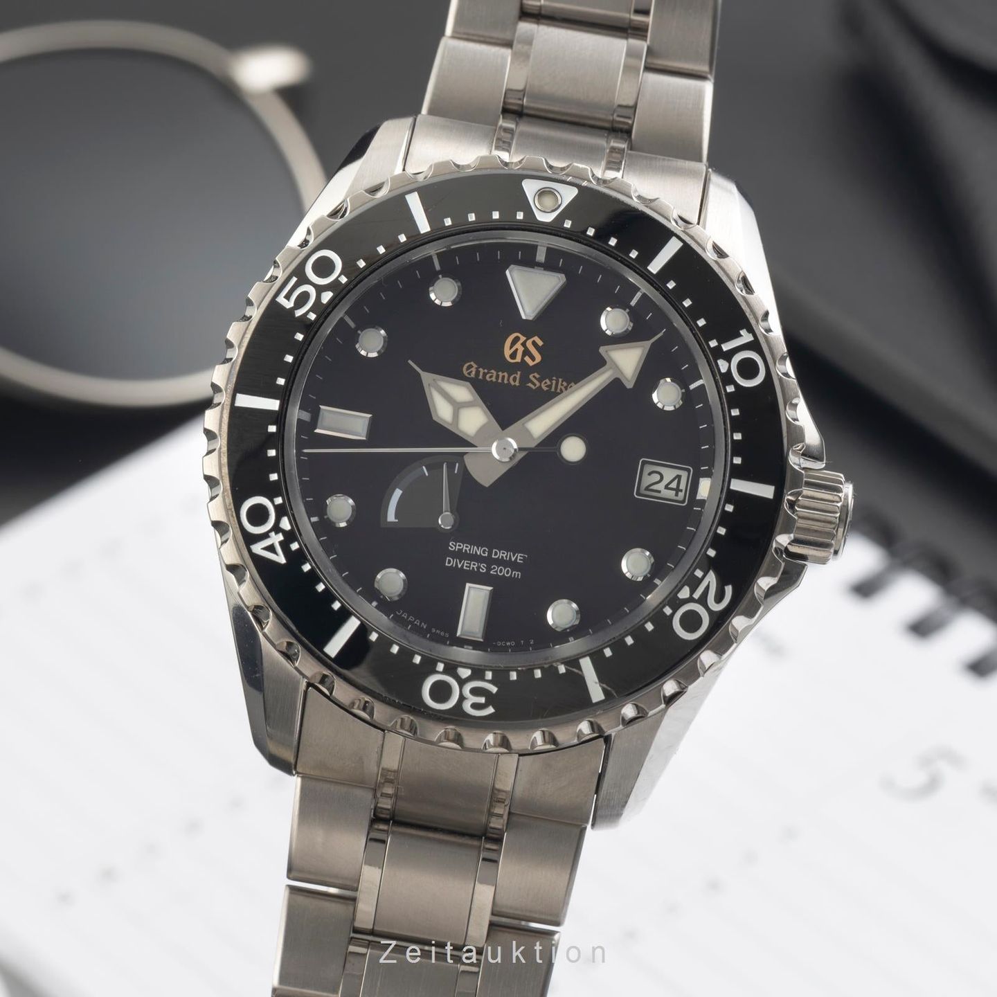 Grand Seiko Sport Collection SBGA463 (Unknown (random serial)) - Black dial Titanium case (1/8)