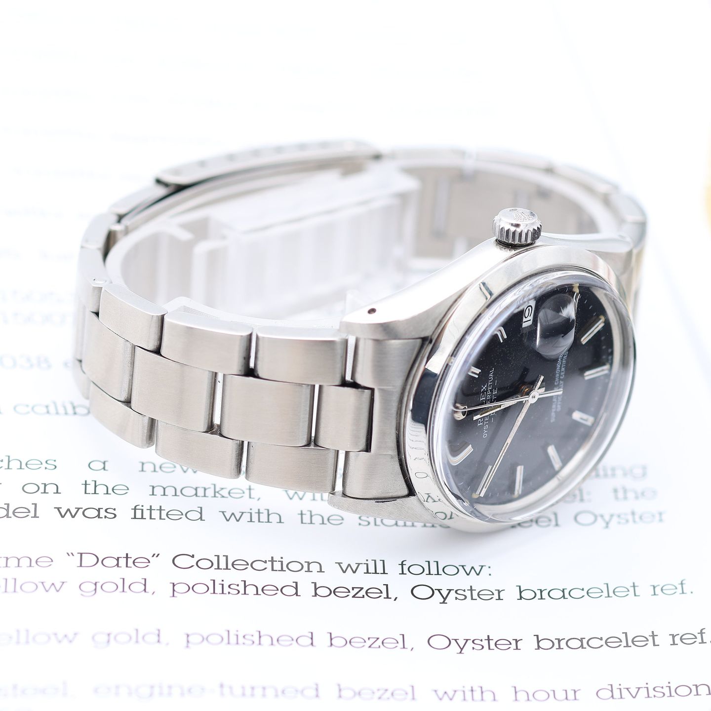 Rolex Oyster Perpetual Date 15000 (Unknown (random serial)) - Black dial 34 mm Steel case (6/8)