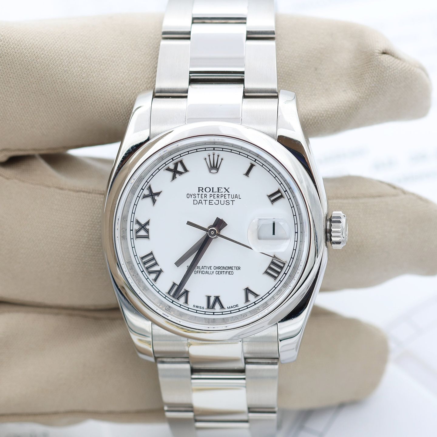 Rolex Datejust 36 116200 (Unknown (random serial)) - White dial 36 mm Steel case (4/8)