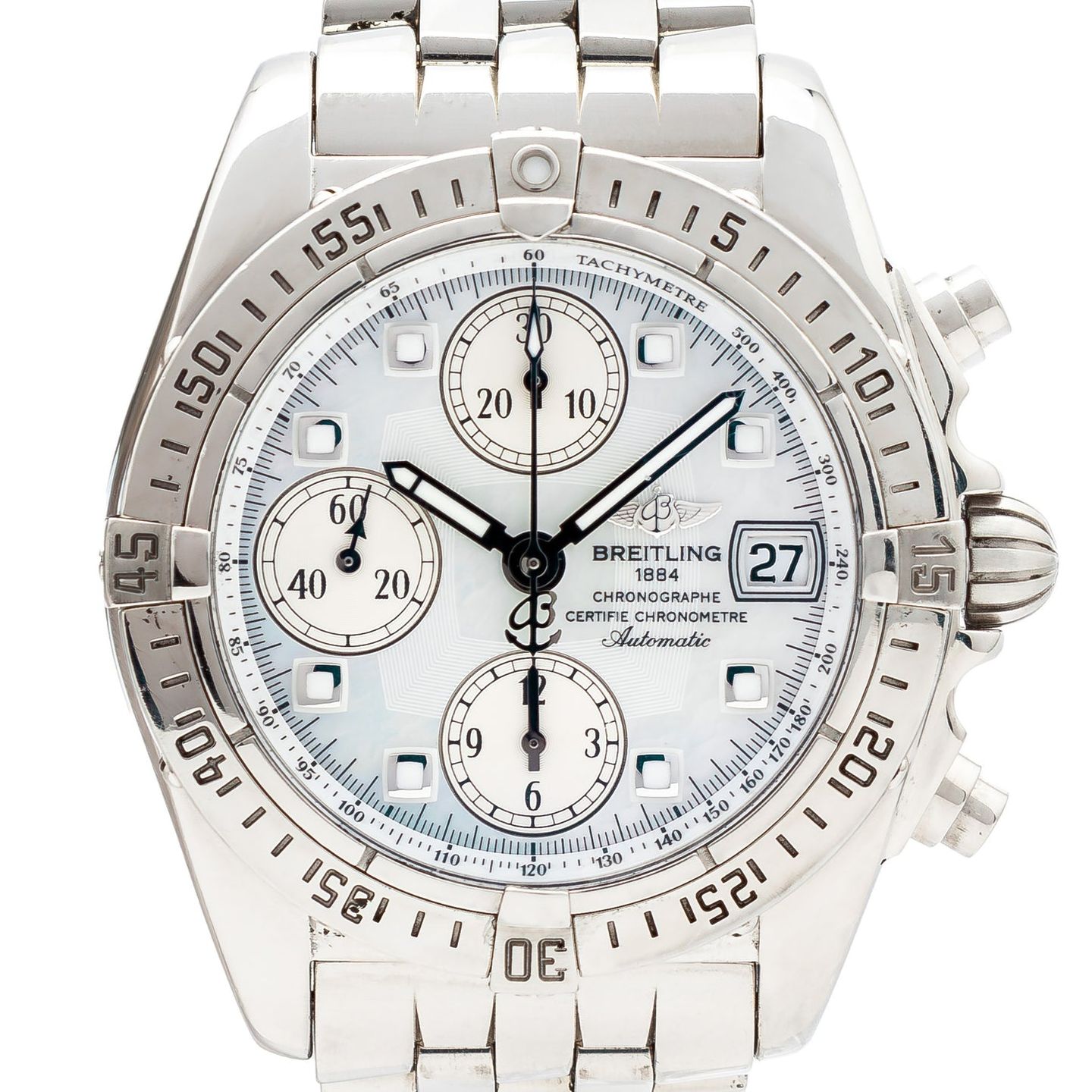 Breitling Chrono Cockpit A13358 (2007) - Pearl dial 39 mm Steel case (1/7)