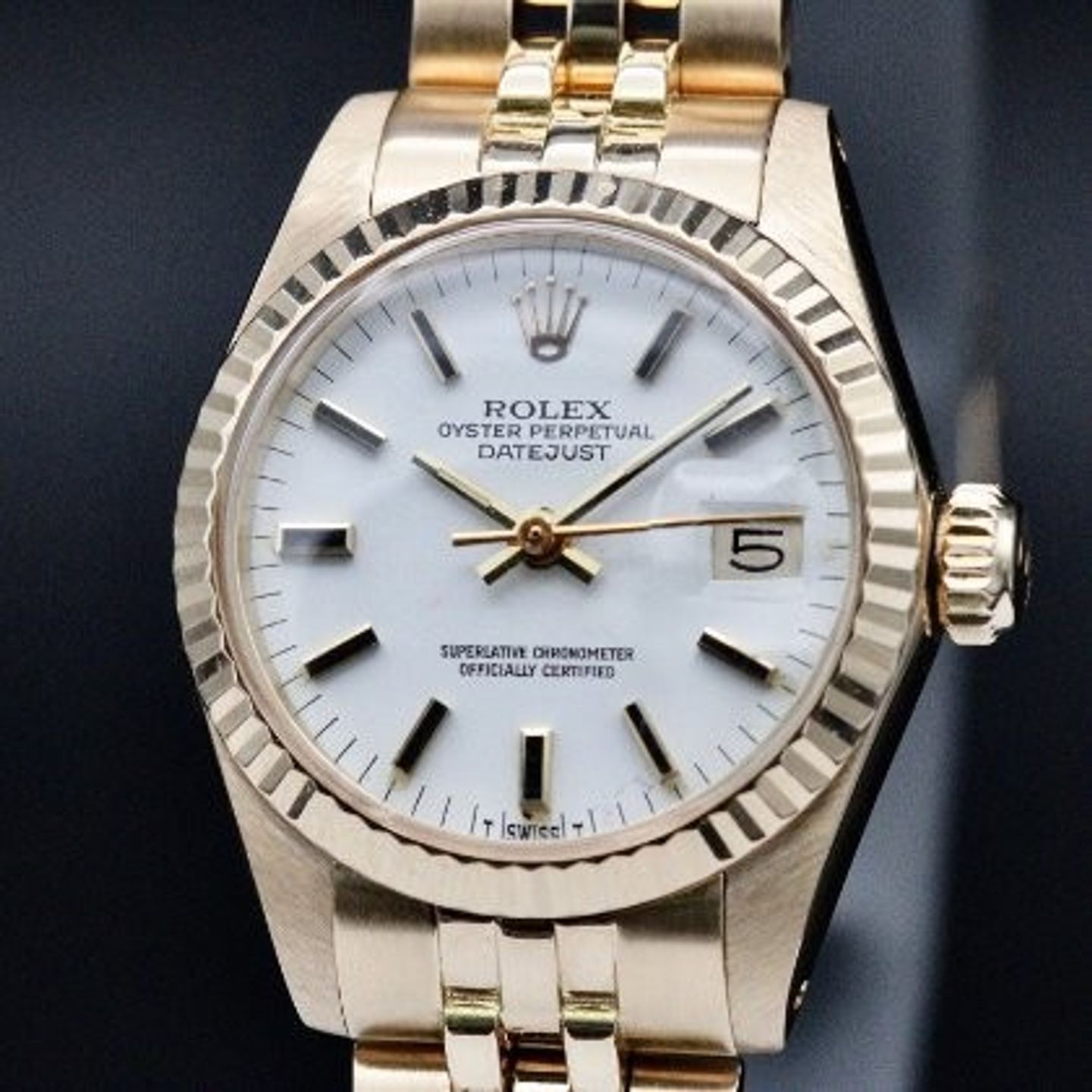 Rolex Lady-Datejust 6927 (1980) - White dial 26 mm Yellow Gold case (3/8)