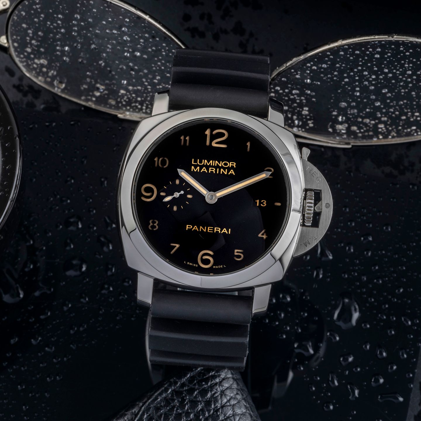 Panerai Luminor Marina 1950 3 Days Automatic PAM00359 (Onbekend (willekeurig serienummer)) - Zwart wijzerplaat 44mm Staal (1/8)