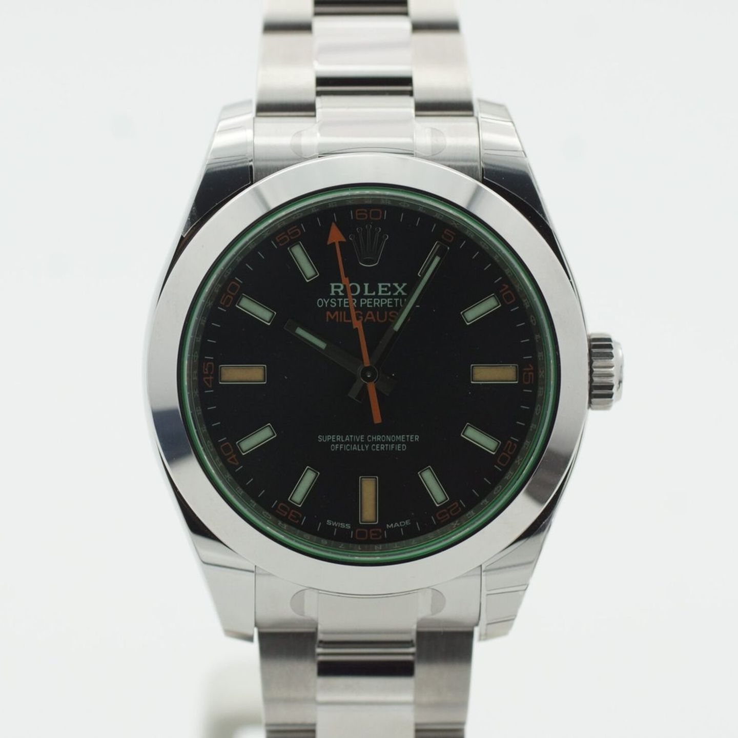 Rolex Milgauss 116400GV (Onbekend (willekeurig serienummer)) - Zwart wijzerplaat 40mm Staal (2/8)