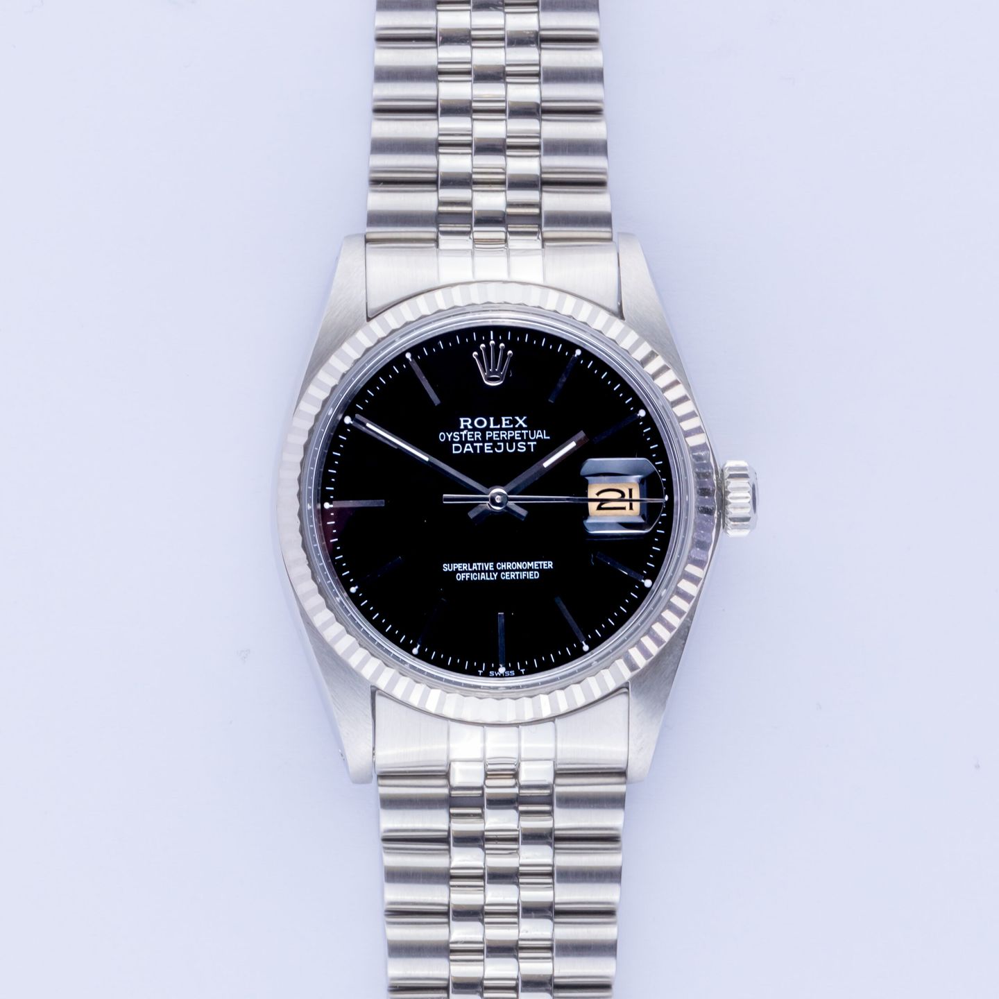 Rolex Datejust 36 16014 (1986) - Zwart wijzerplaat 36mm Staal (3/8)