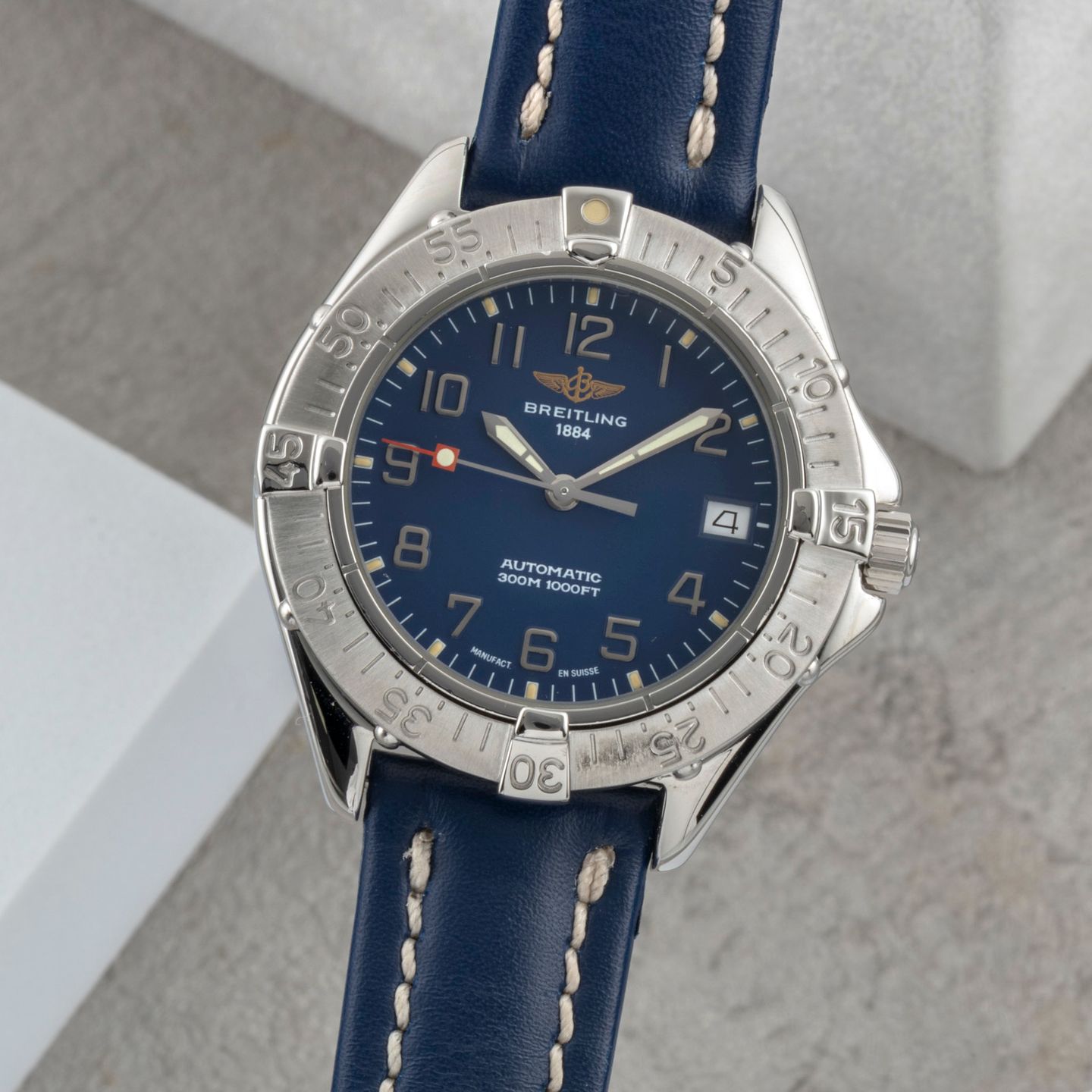 Breitling Colt Automatic A17035 (1995) - Blue dial 38 mm Steel case (3/8)