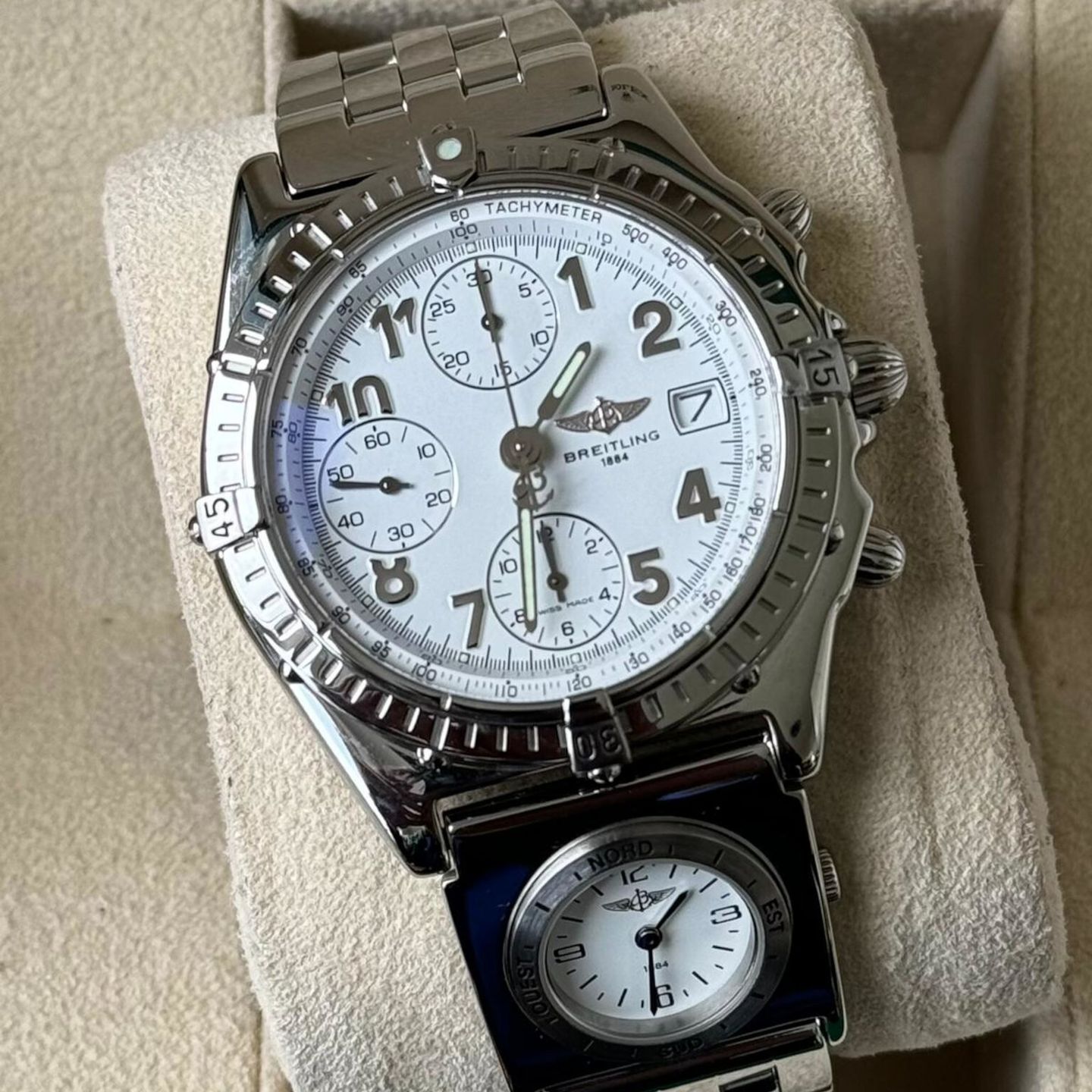 Breitling Chronomat A13050.1 (1999) - Wit wijzerplaat 45mm Staal (1/7)