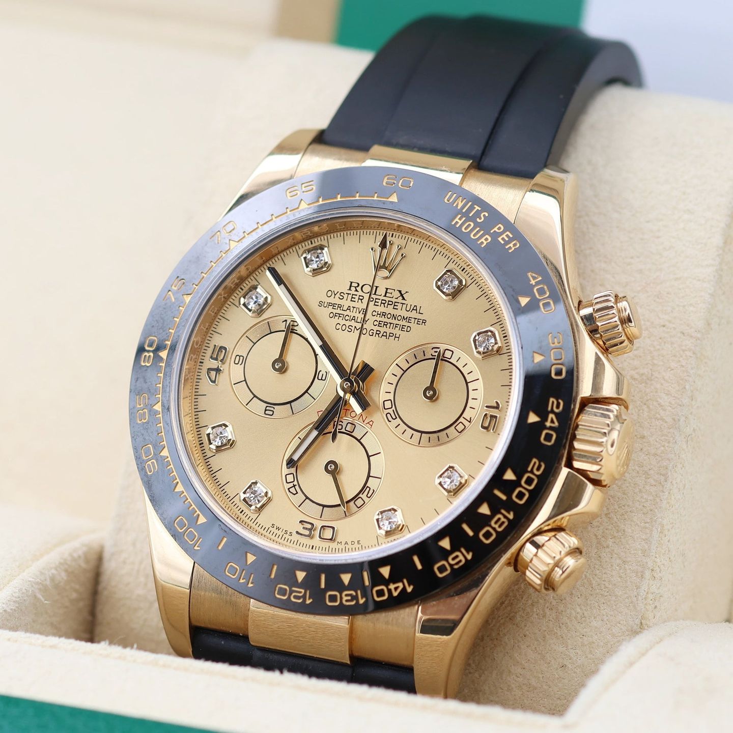 Rolex Daytona 116518LN (Onbekend (willekeurig serienummer)) - Champagne wijzerplaat 40mm Geelgoud (2/8)