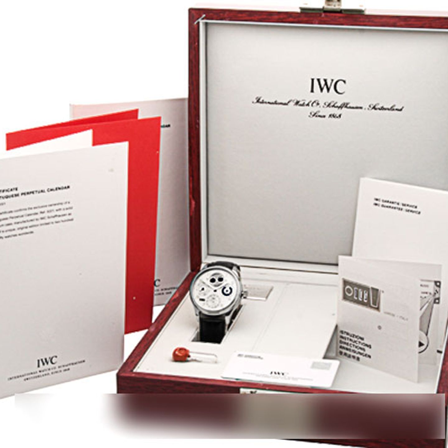 IWC Portuguese Perpetual Calendar IW502111 (2003) - Silver dial 44 mm Platinum case (4/4)