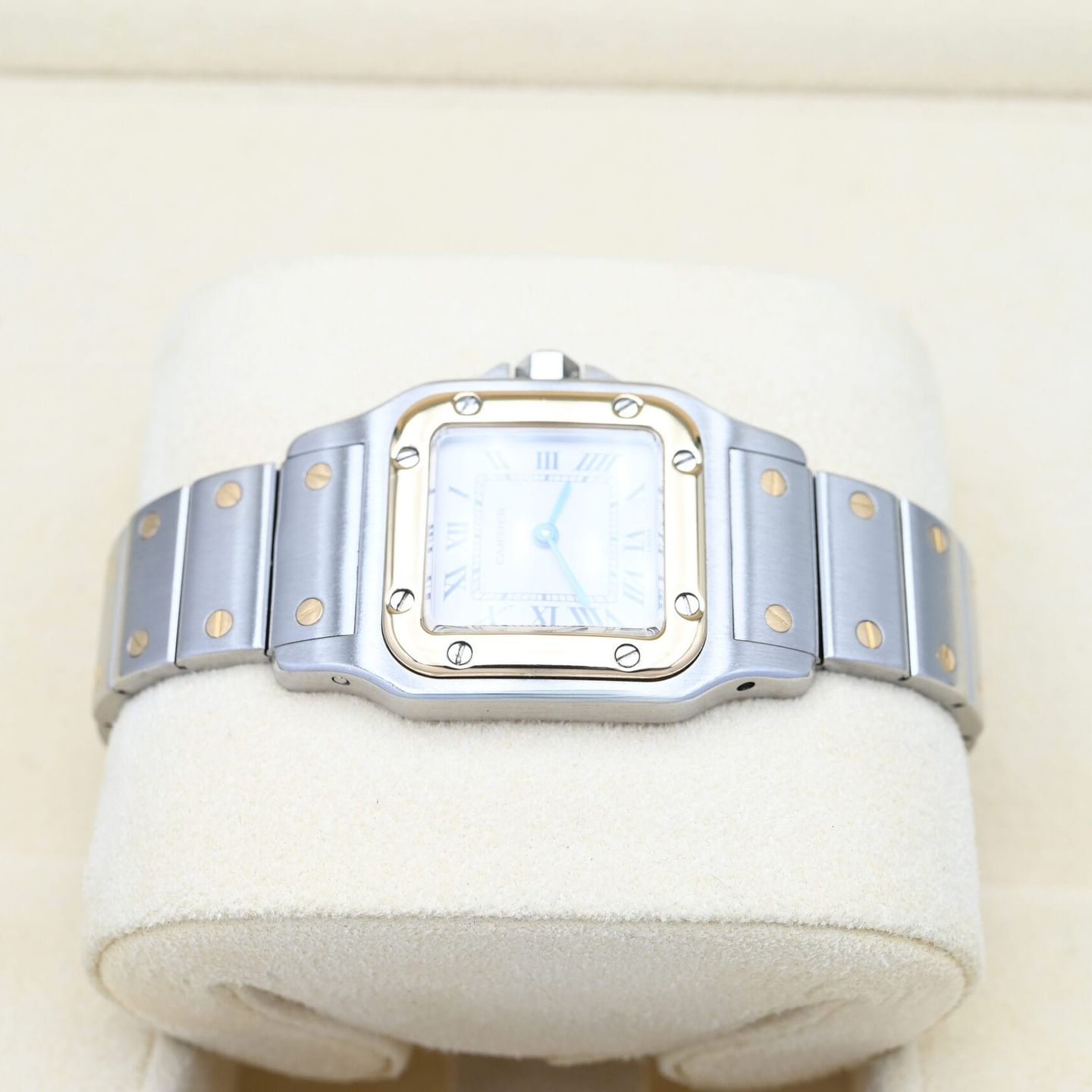 Cartier Santos Galbée 1057930 (Unknown (random serial)) - White dial 24 mm Gold/Steel case (3/8)