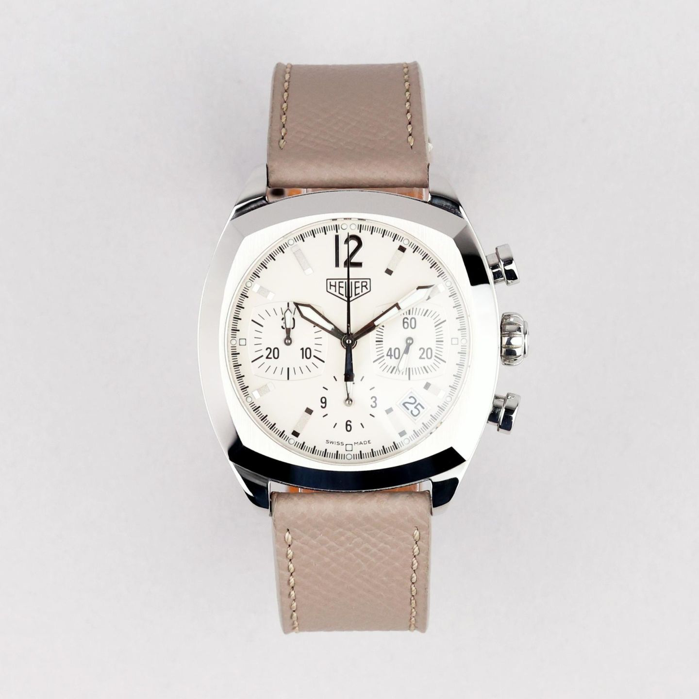 TAG Heuer Monza CR2111 (Onbekend (willekeurig serienummer)) - Wit wijzerplaat 38mm Staal (1/8)