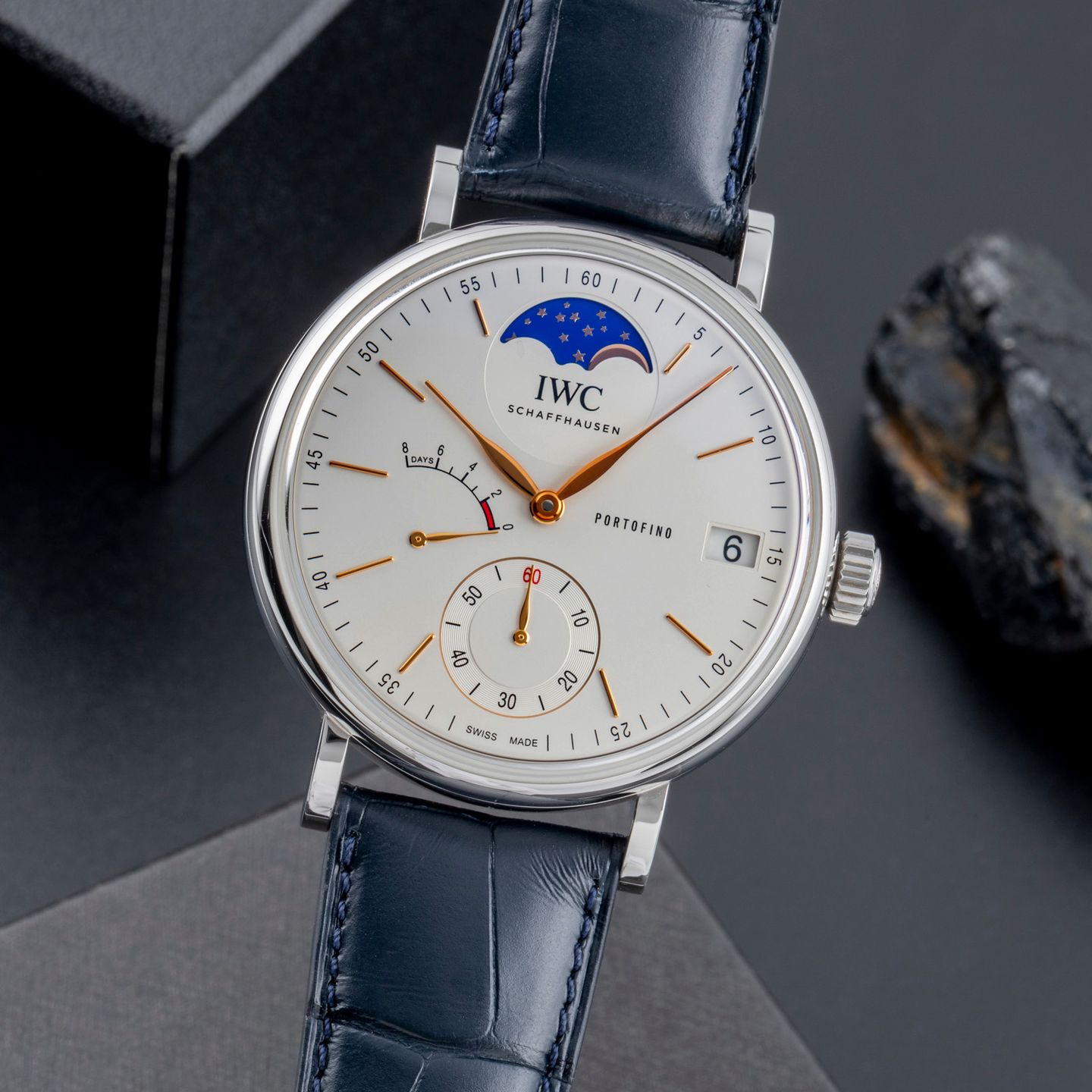 IWC Portofino Hand-Wound IW516401 (Unknown (random serial)) - Silver dial 45 mm Steel case (3/8)