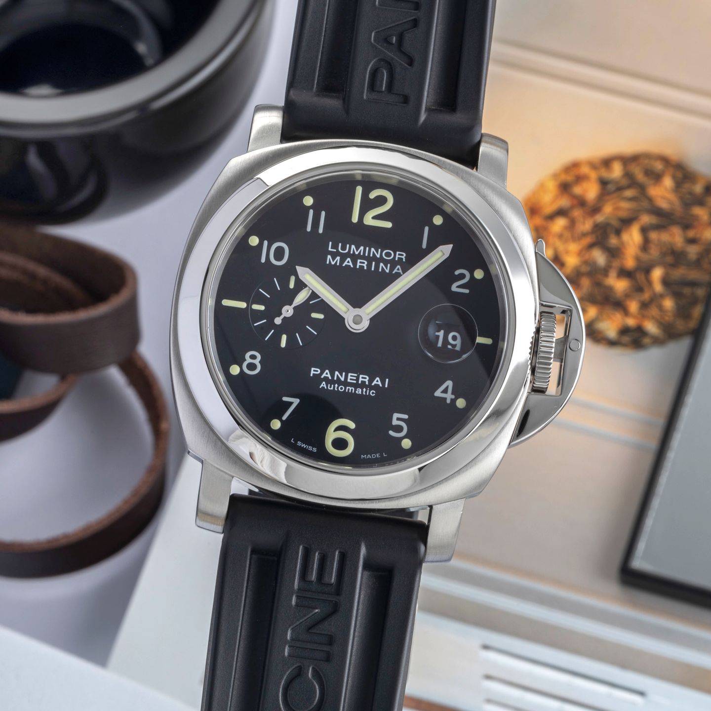 Panerai Luminor Marina Automatic PAM00164 (2006) - Zwart wijzerplaat 44mm Staal (3/8)