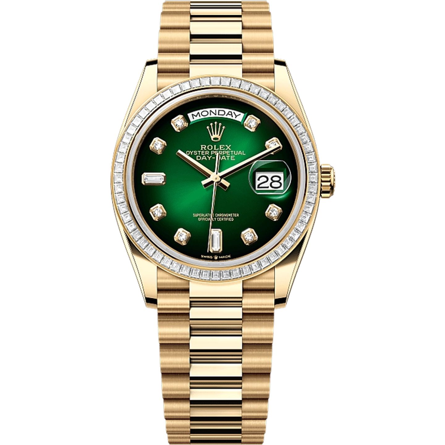 Rolex Day-Date 36 128398TBR (2025) - Groen wijzerplaat 36mm Geelgoud (1/1)